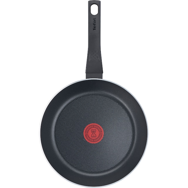 Tefal Bratpfanne »Tefal Easy Cook & Clean Pfanne, Mühelose Reinigung,  Antihaftversiegelung, Thermo-Signal Temperaturanzeiger, Diffusion  Pfannenboden, Gleichmäßige Wärmeverteilung, Gesundes Kochen, Sicheres  Kochgeschirr«, Aluminium, (1tlg.), Titanium