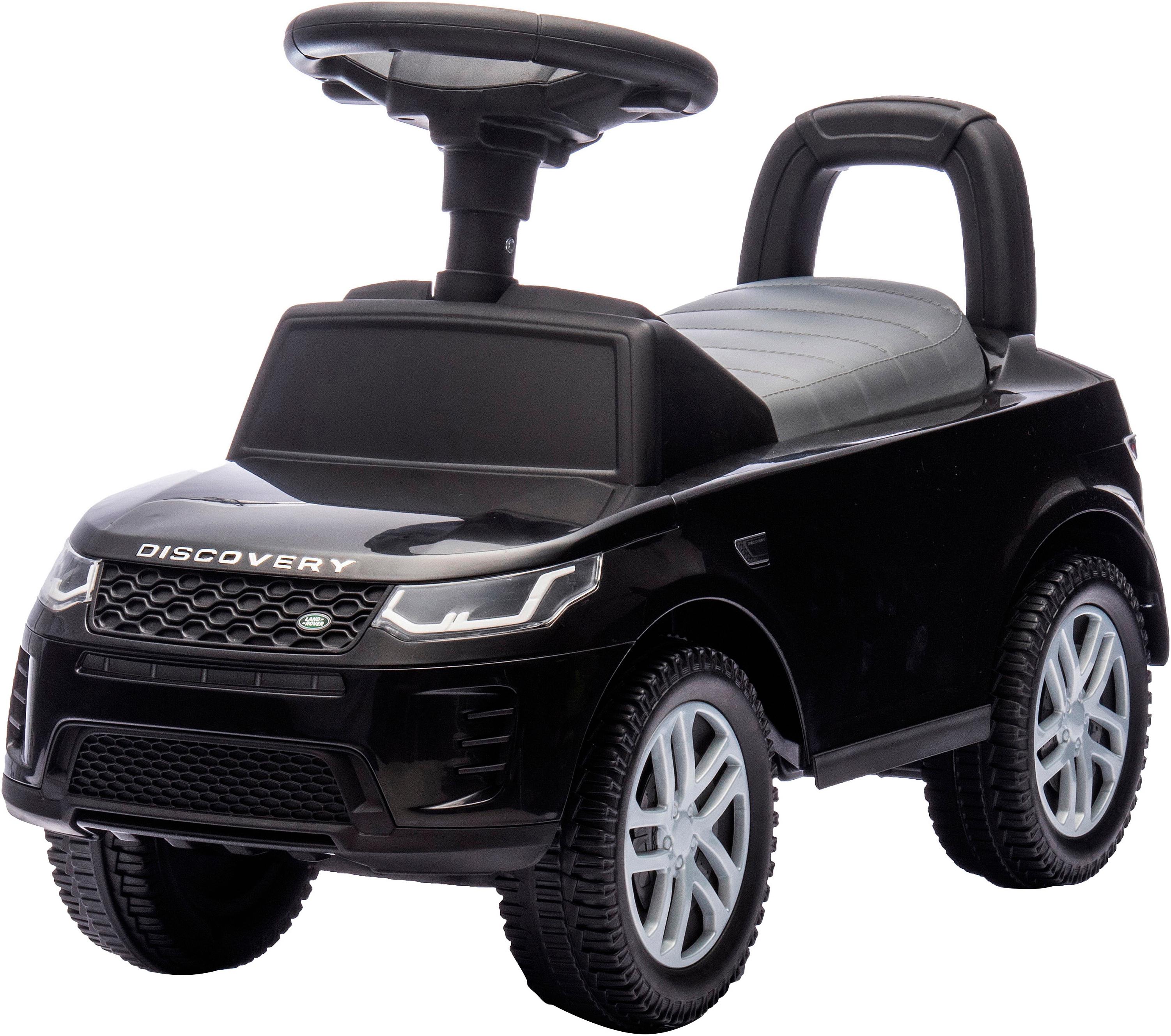 JAMARA Kinder Rutscherauto "Land Rover Discovery 2in1"schwarz, Kunststoff, B:28cm H:42cm T:65,5cm, Rutschautos, mit Hupe