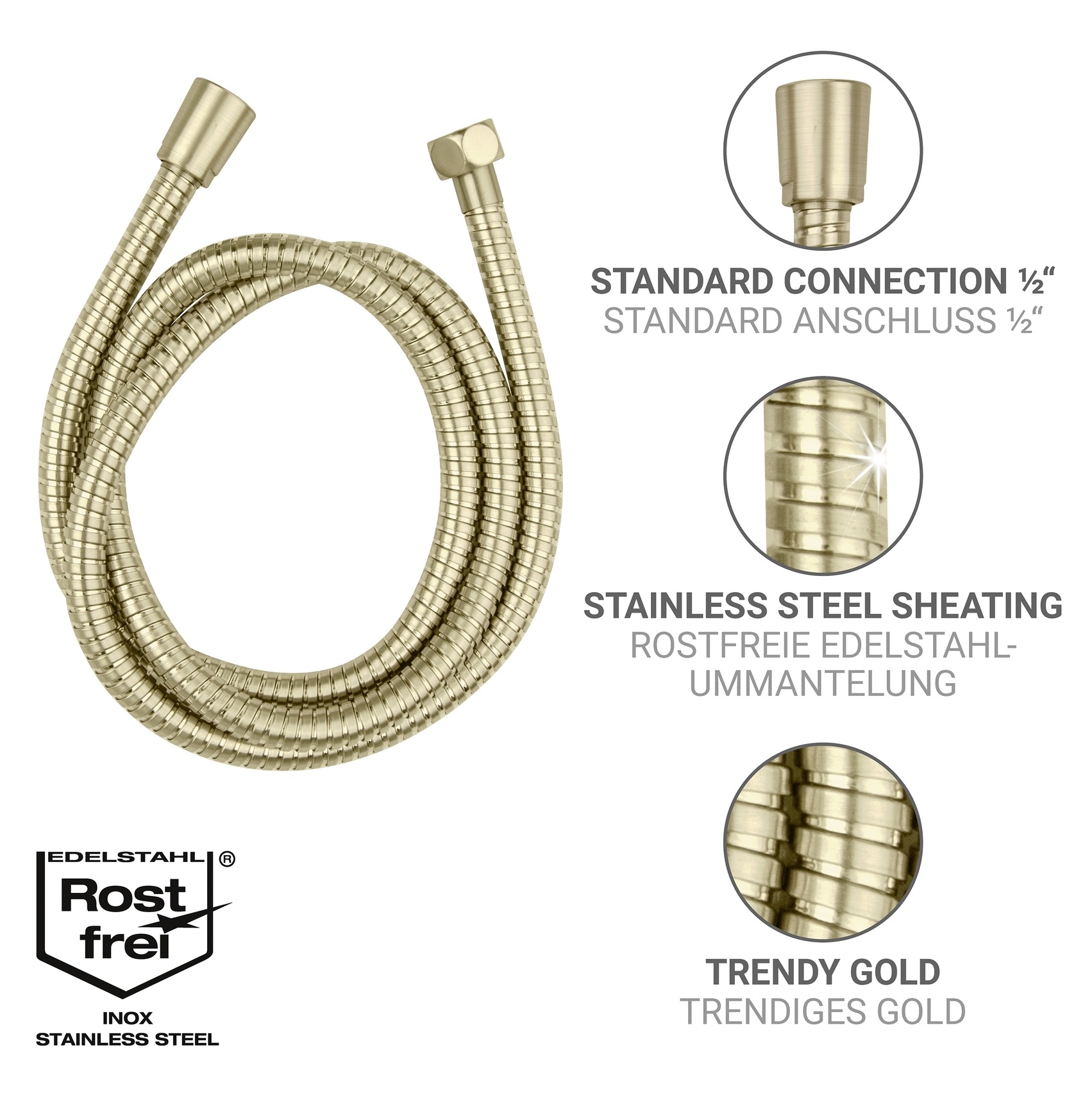 WENKO Brauseschlauch »Brass«