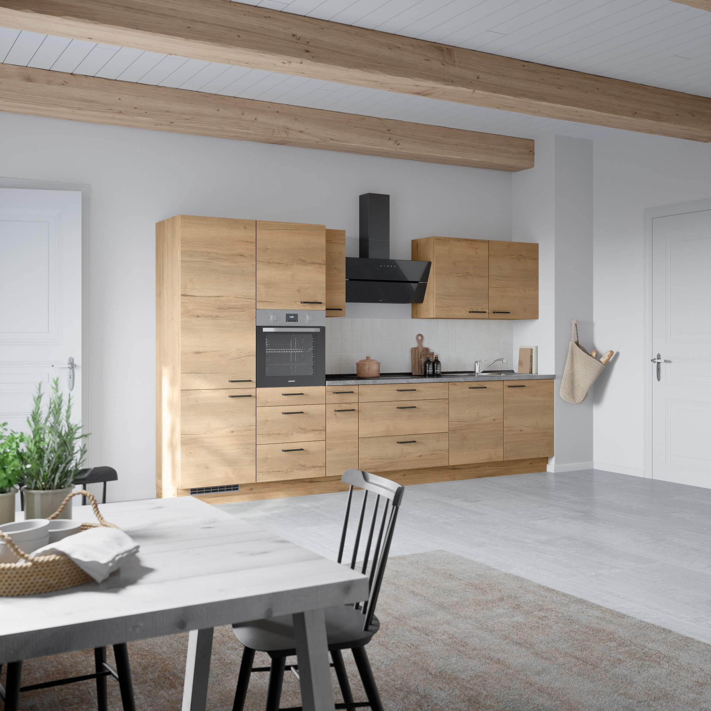 nobilia® Küchenzeile »"Structura II"«, vormontiert, Ausrichtung wählbar, Breite 360 cm, wahlw. mit E-Geräten