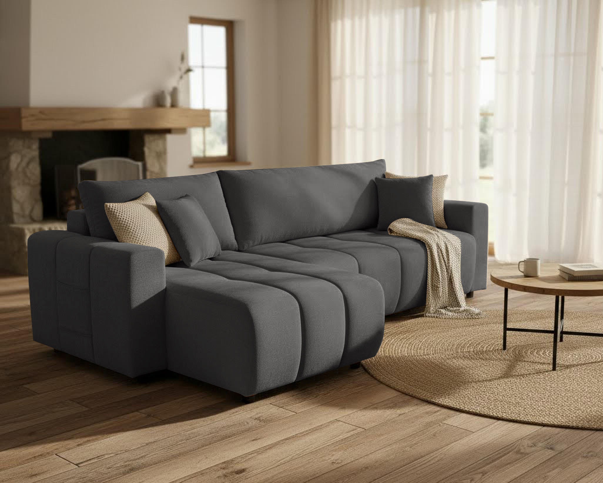 OTTO home Ecksofa "YLVAA L-Form, 241 cm - Schlafsofa" Schlaffunktion (132/2 günstig online kaufen