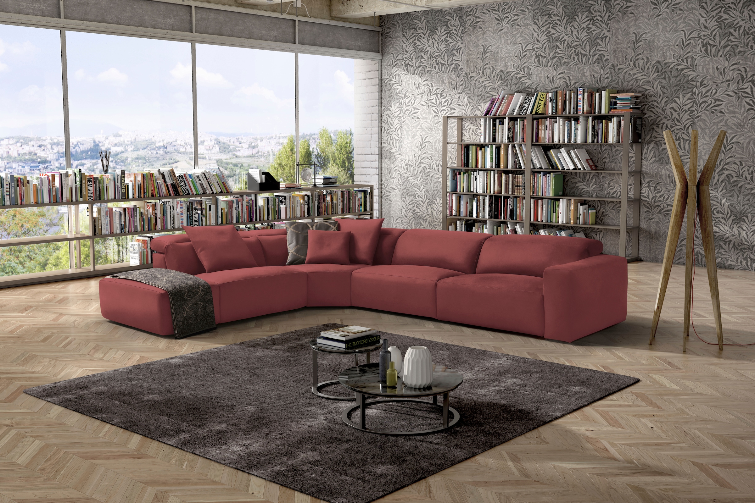 Egoitaliano Ecksofa »Beverly, extravangantes Designsofa mit erstklassigem Sitzkomfort«, wahlweise mit elektrischer Relaxfunktion, Kopfteilverstellung