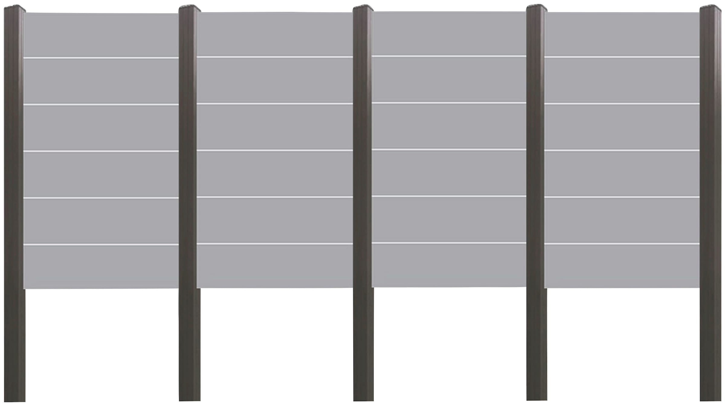 Sichtschutzelement »ROUNDROCK 2«, (Set), Satiniertes Glas in Aluminiumpfosten