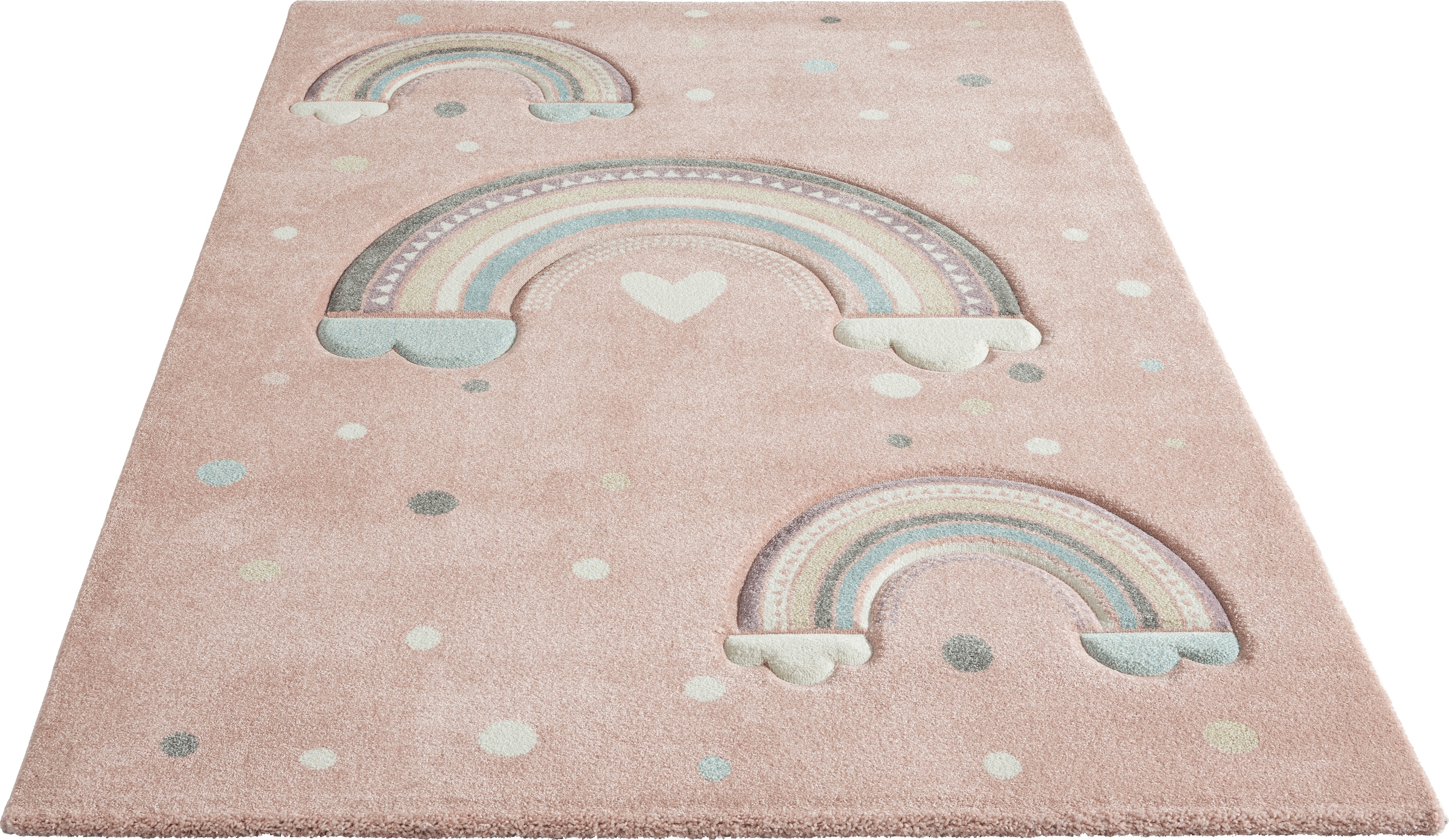 Lüttenhütt Kinderteppich "Regenbogen", rechteckig, Kurzflor-Teppich, weiche Haptik, ideale Teppiche fürs Kinderzimmer