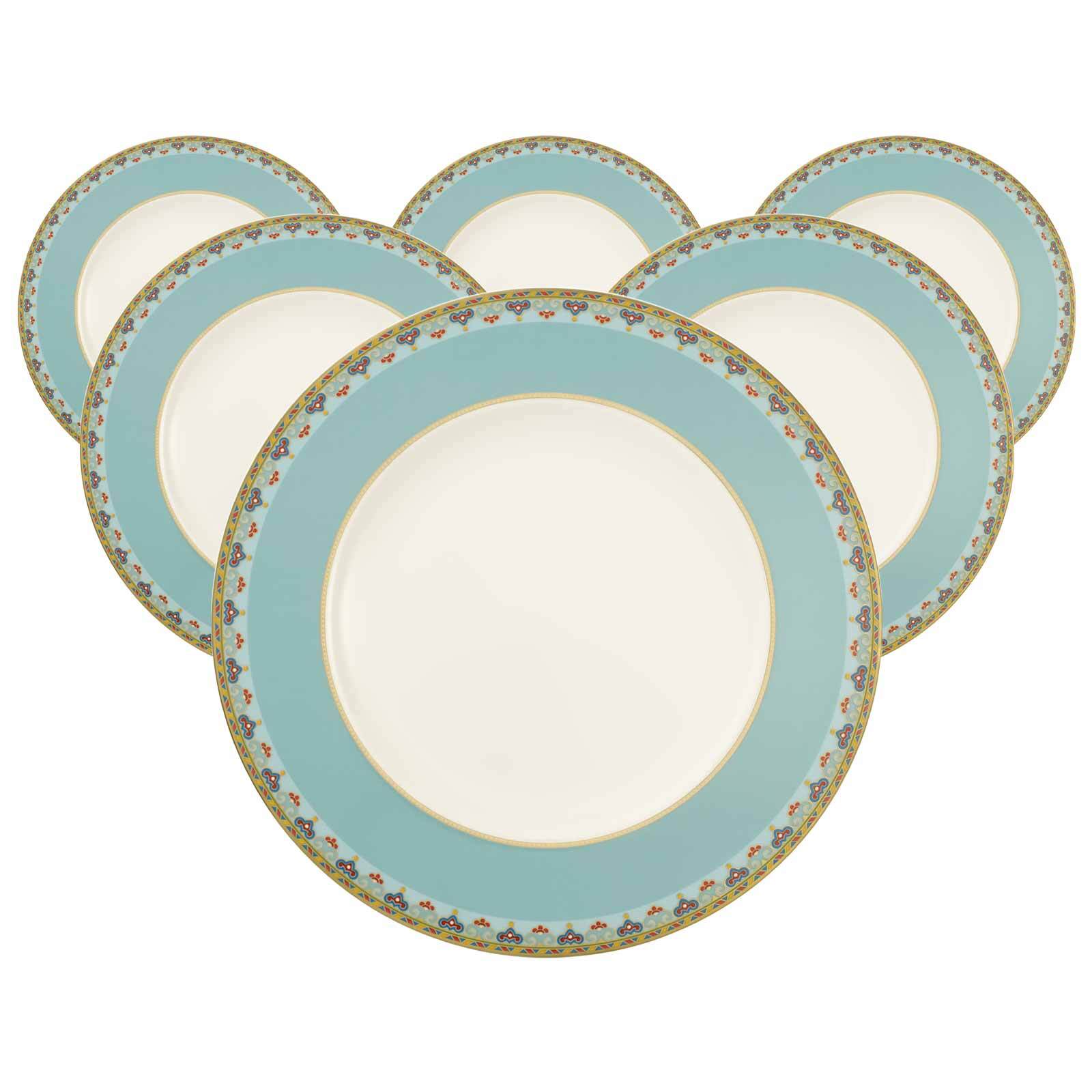 Villeroy & Boch Speiseteller "Speiseteller Samarkand Aquamarin ø 27,7 cm 6er Set bunt"