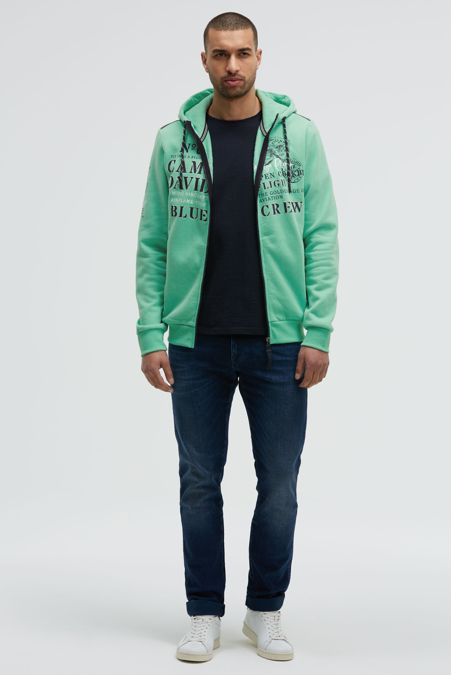 CAMP DAVID Kapuzensweatjacke, Eingrifftaschen mit Druckknopfverschluss