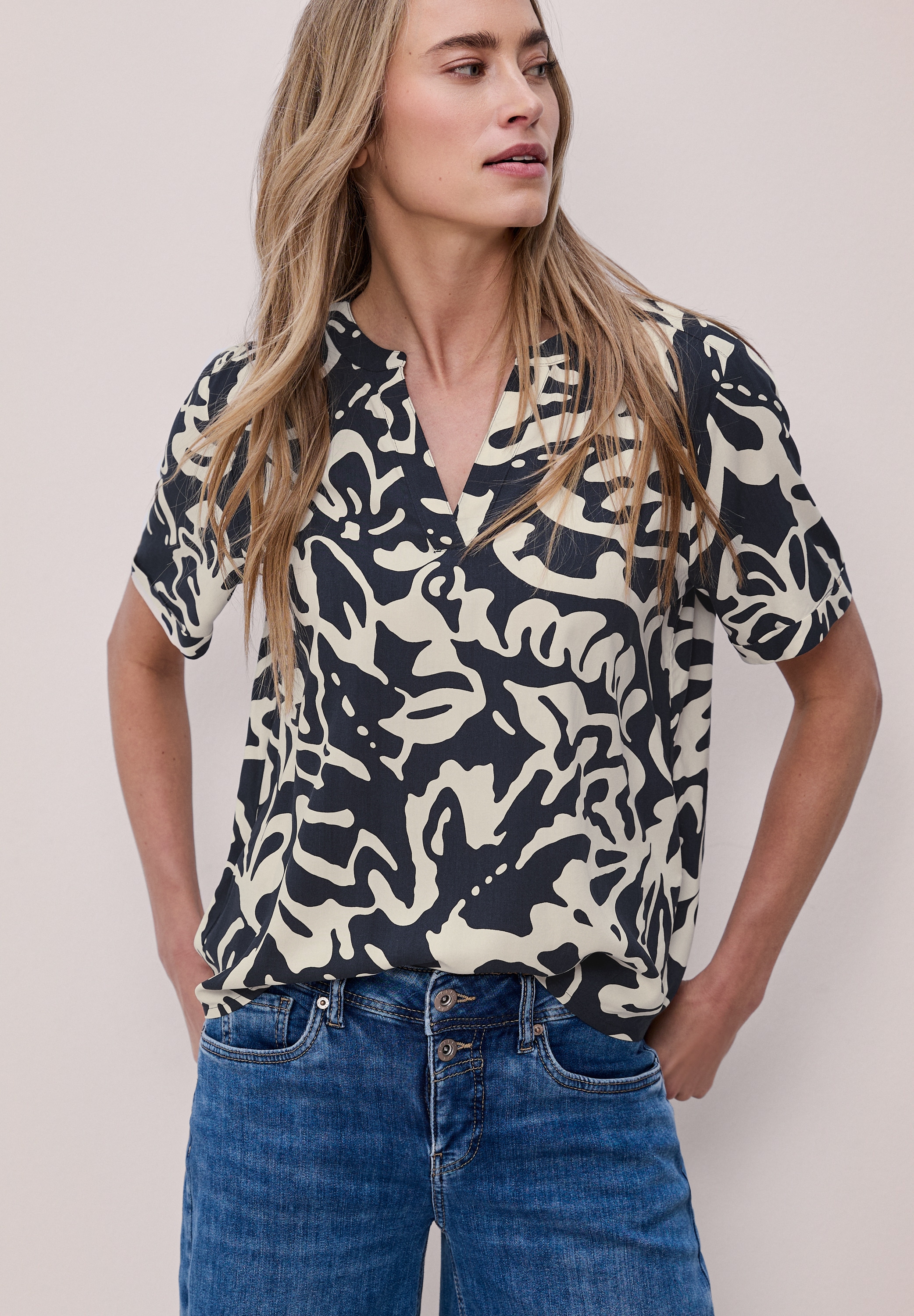 STREET ONE Hemdbluse mit Blumenmuster