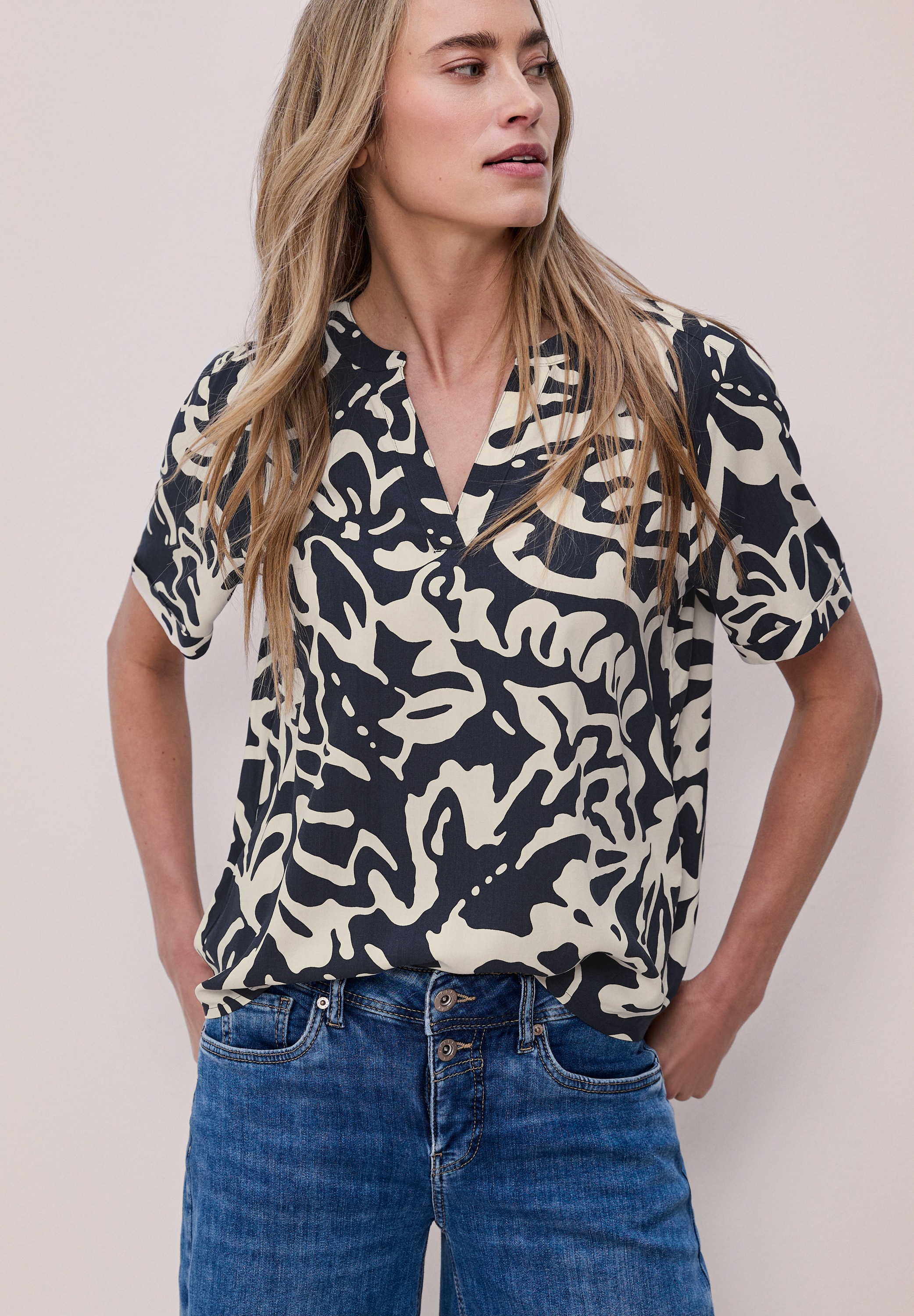 STREET ONE Hemdbluse mit Blumenmuster günstig online kaufen