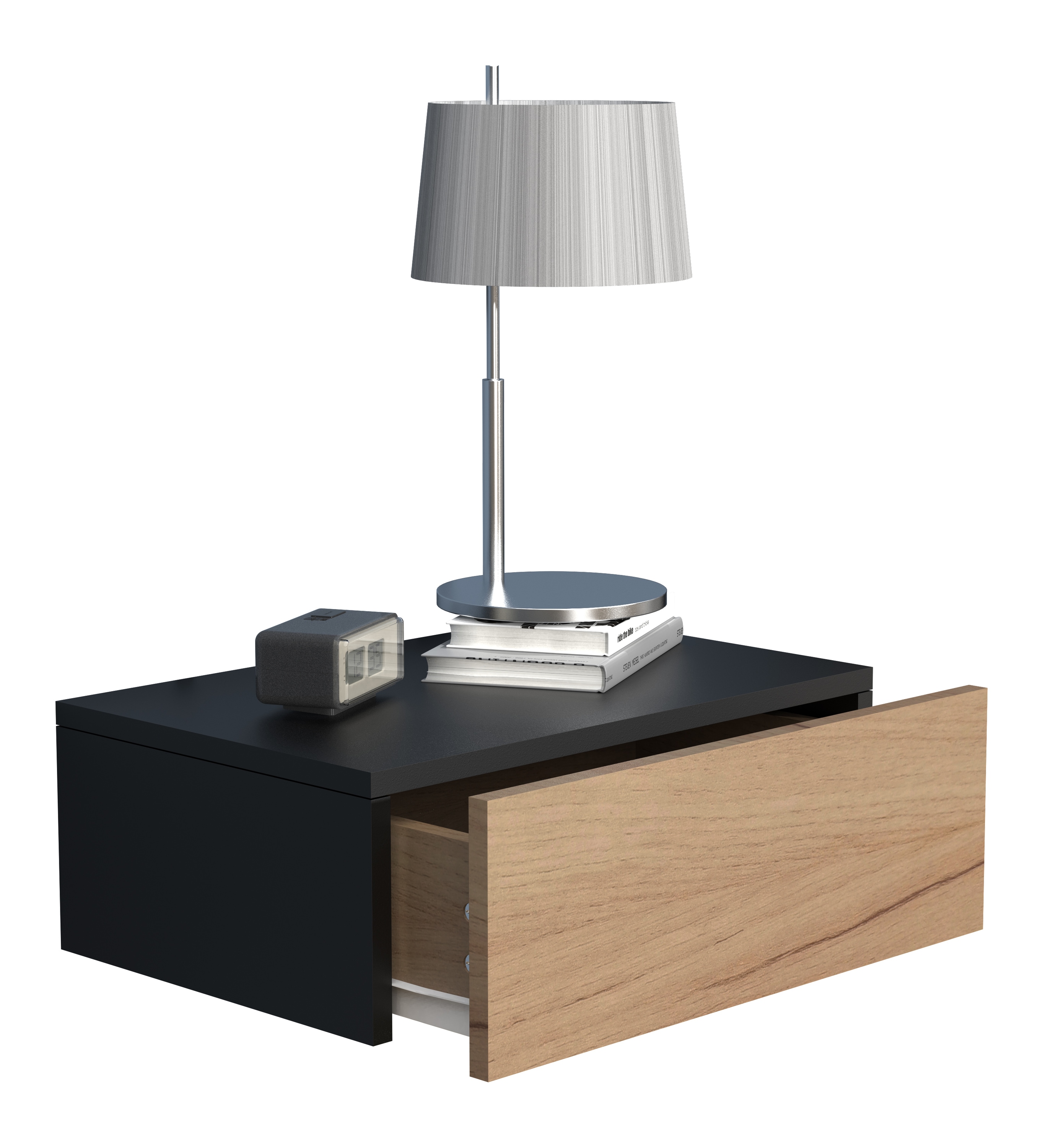 VCM Nachttisch "Holz Wandschublade Wand Hänge Nachttisch Usal M45" 1 Stk. tlg.