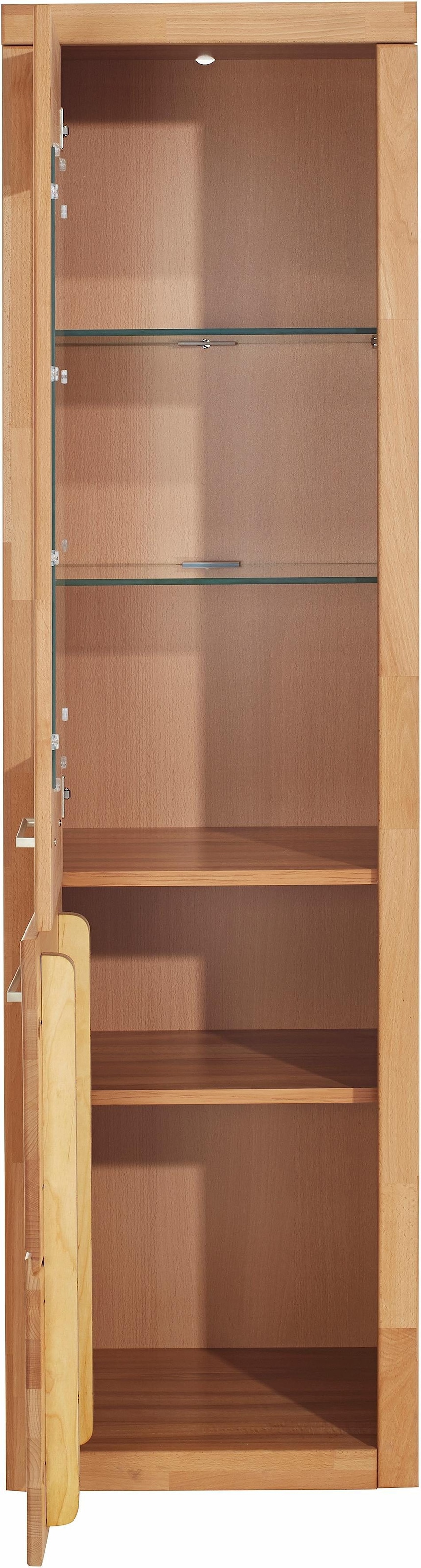 Home affaire Vitrine »Logo,180cm hoch,42 cm tief,Fronten Massivholz,5Fächer,Böden variabel«, Korpus Holzwerkstoff,2Türen,Türanschlag wechselbar