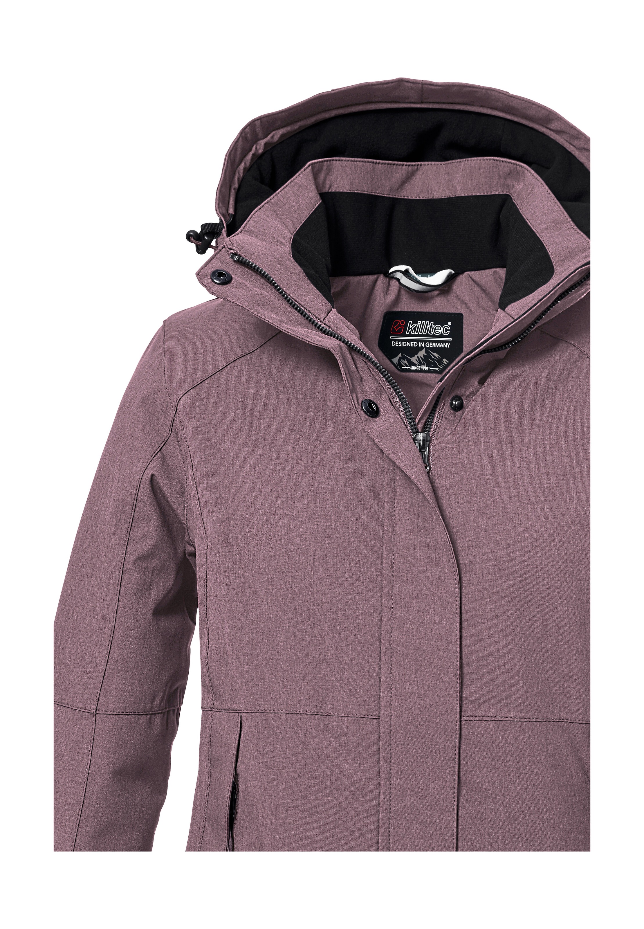 Outdoorjacke KILLTEC "KOW 37 WMN JCKT", Damen, Gr. 44, lila (orchidee), Obermaterial: 100% Polyester;Futter: 100% Polyester;Füllung: 100% Polyester, Jacken Outdoorjacke, Wasserdichte Damen Funktionsjacke mit abnehmbarer Kapuze 2