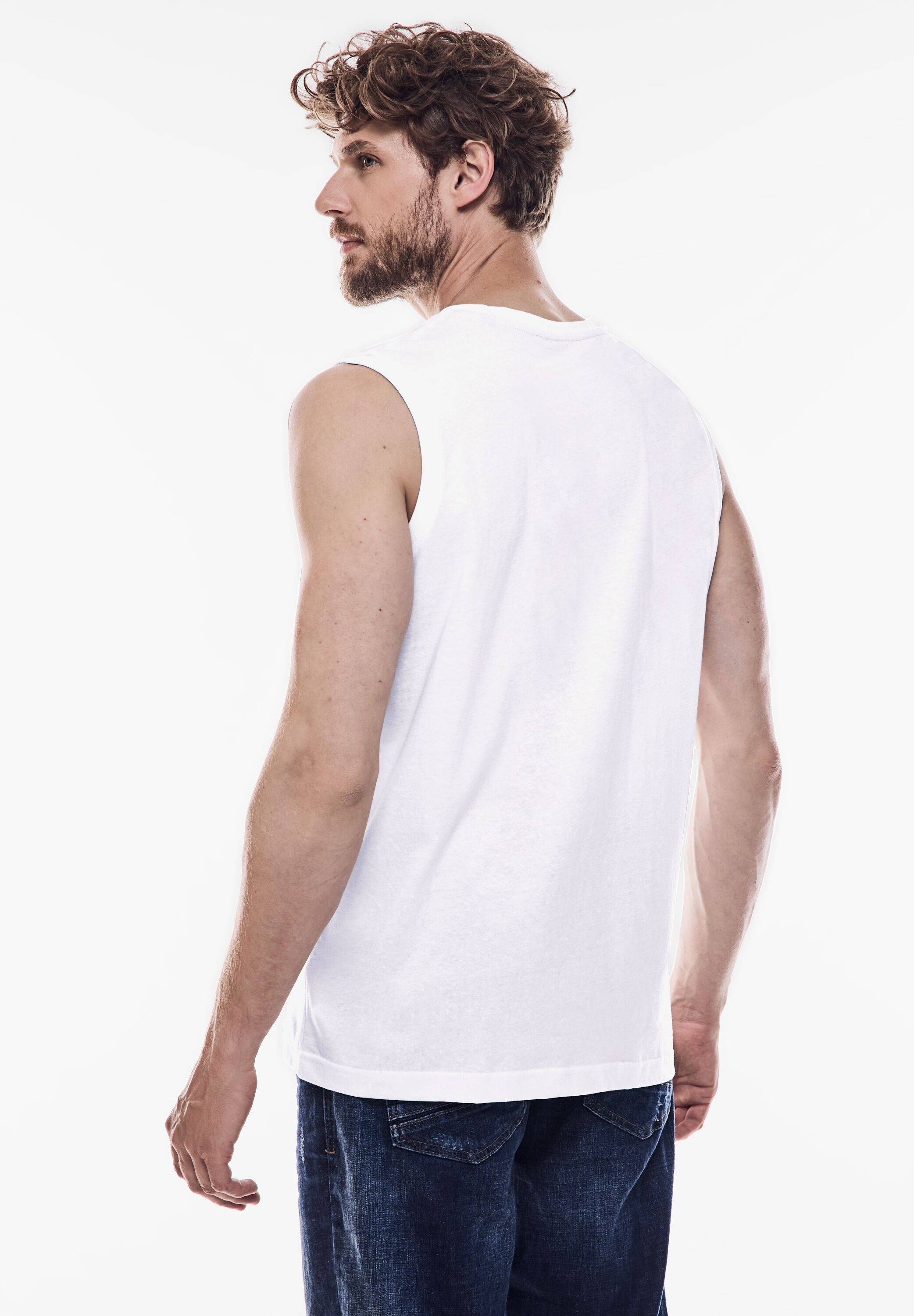 STREET ONE MEN Rundhalsshirt, aus Jersey in Unifarbe günstig online kaufen