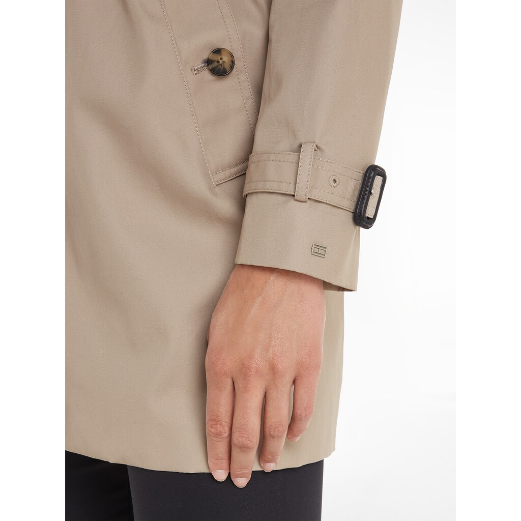 Tommy Hilfiger Langjacke »HERITAGE SINGLE BREASTED TRENCH«, mti den typischen Trenchdetails & Tommy Streifen als Gürtelschlaufe