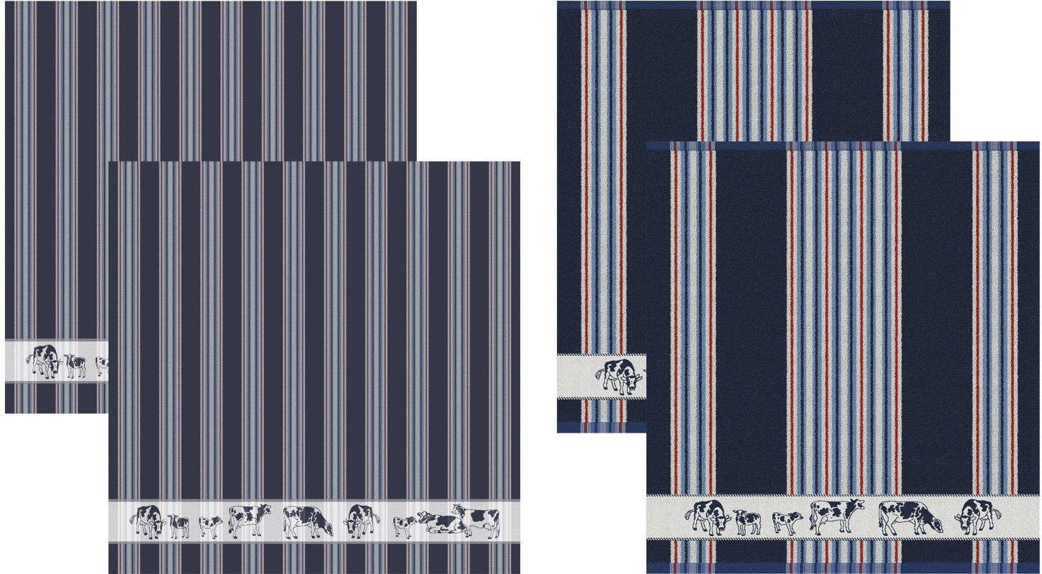 DDDDD Geschirrtuch "Friesian" Combiset: 2 Küchentücher & 2 Geschirrtücher günstig online kaufen