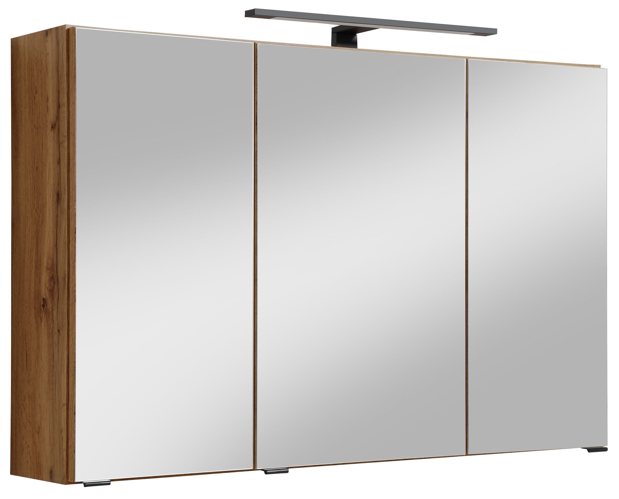 welltime Spiegelschrank »Trento, verschiedene Ausführungen und Farben«, Breite 100 cm, mit 3D-Effekt, Spiegeltüren, Inklusive LED-Beleuchtung