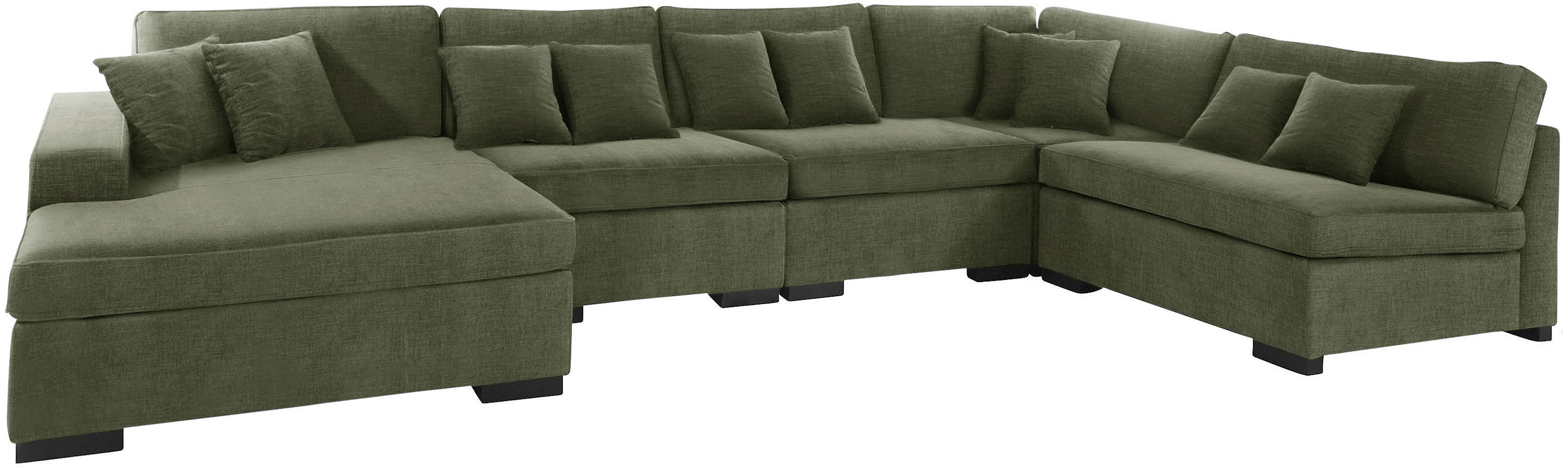 Thumbnail - Home affaire Wohnlandschaft "Skara U-Form", Lounge-Sofa mit Federkernpolsterung, in vielen Bezugsvarianten