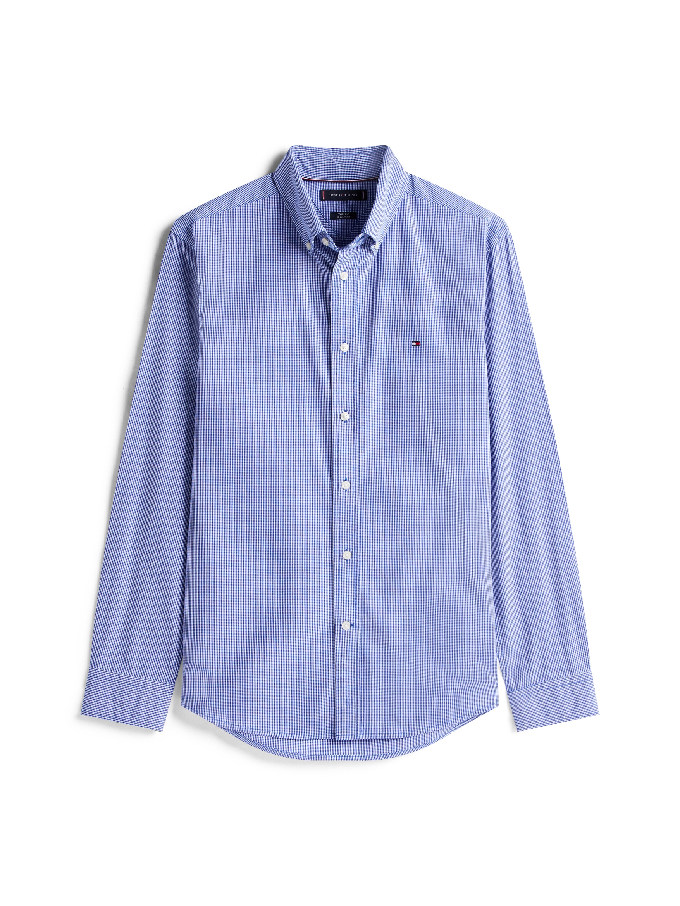 Tommy Hilfiger Langarmhemd »FLEX POPLIN MICRO GINGHAM«, mit Vichy Karo, Button-down-Kragen, Regular Fit