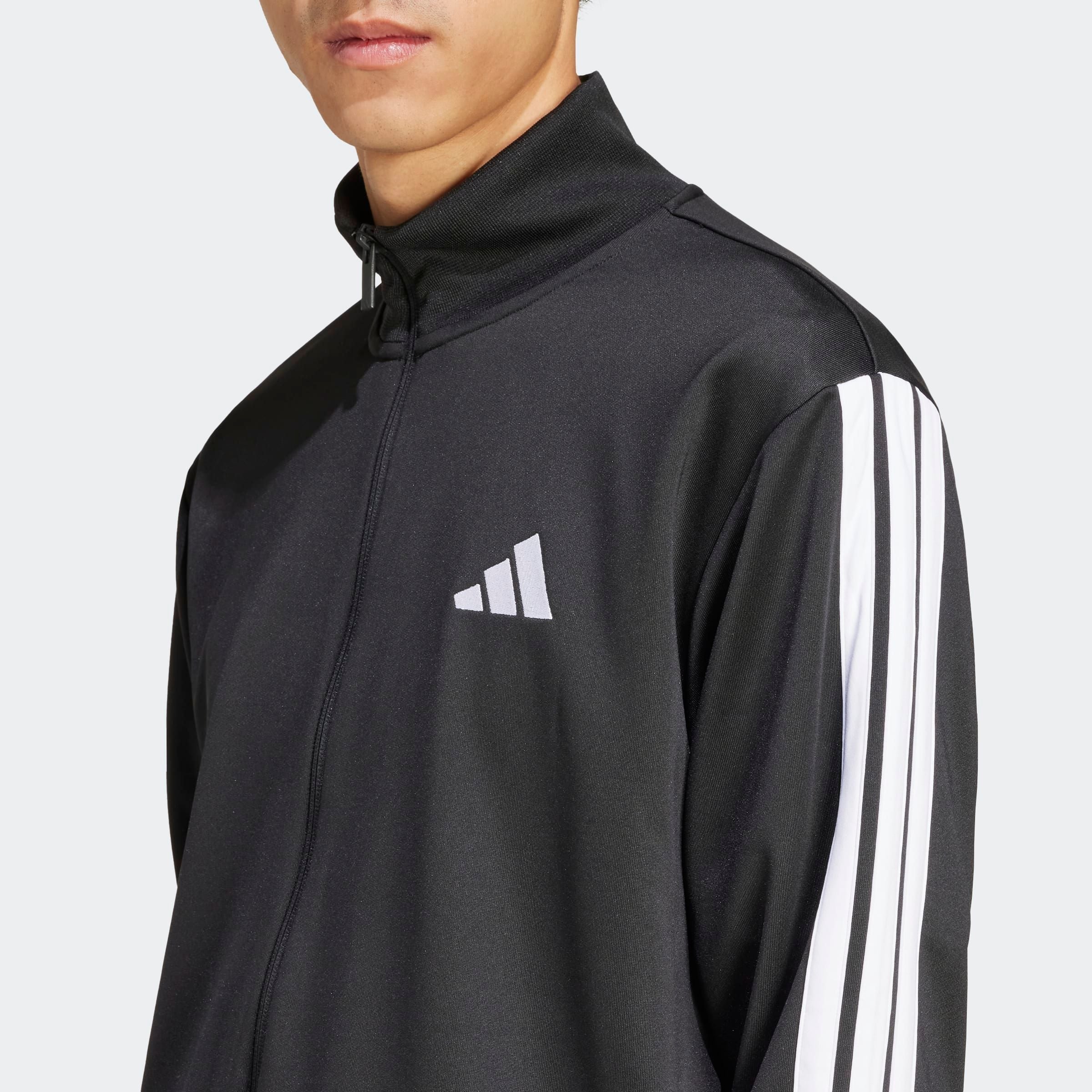 adidas Sportswear Trainingsanzug »M 3S FT TT TS« 2 tlg. zweiteiliges Set, aus French-Terry-Material, mit Rippdetails