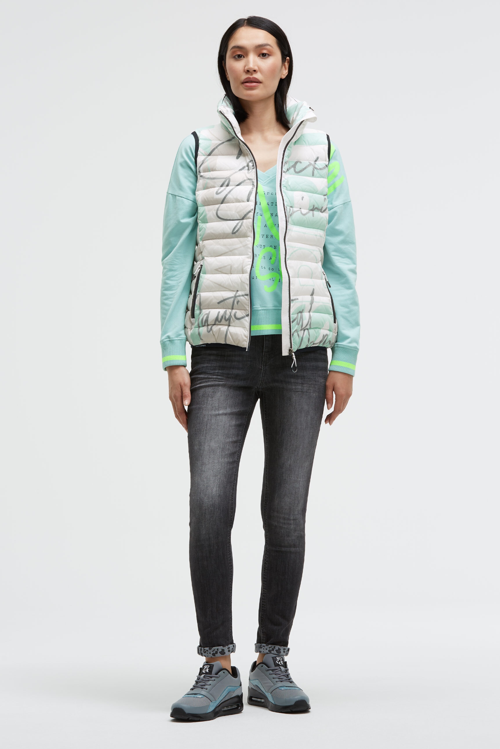 Thumbnail - SOCCX Steppweste mit integrierter Kapuze im Stehkragen