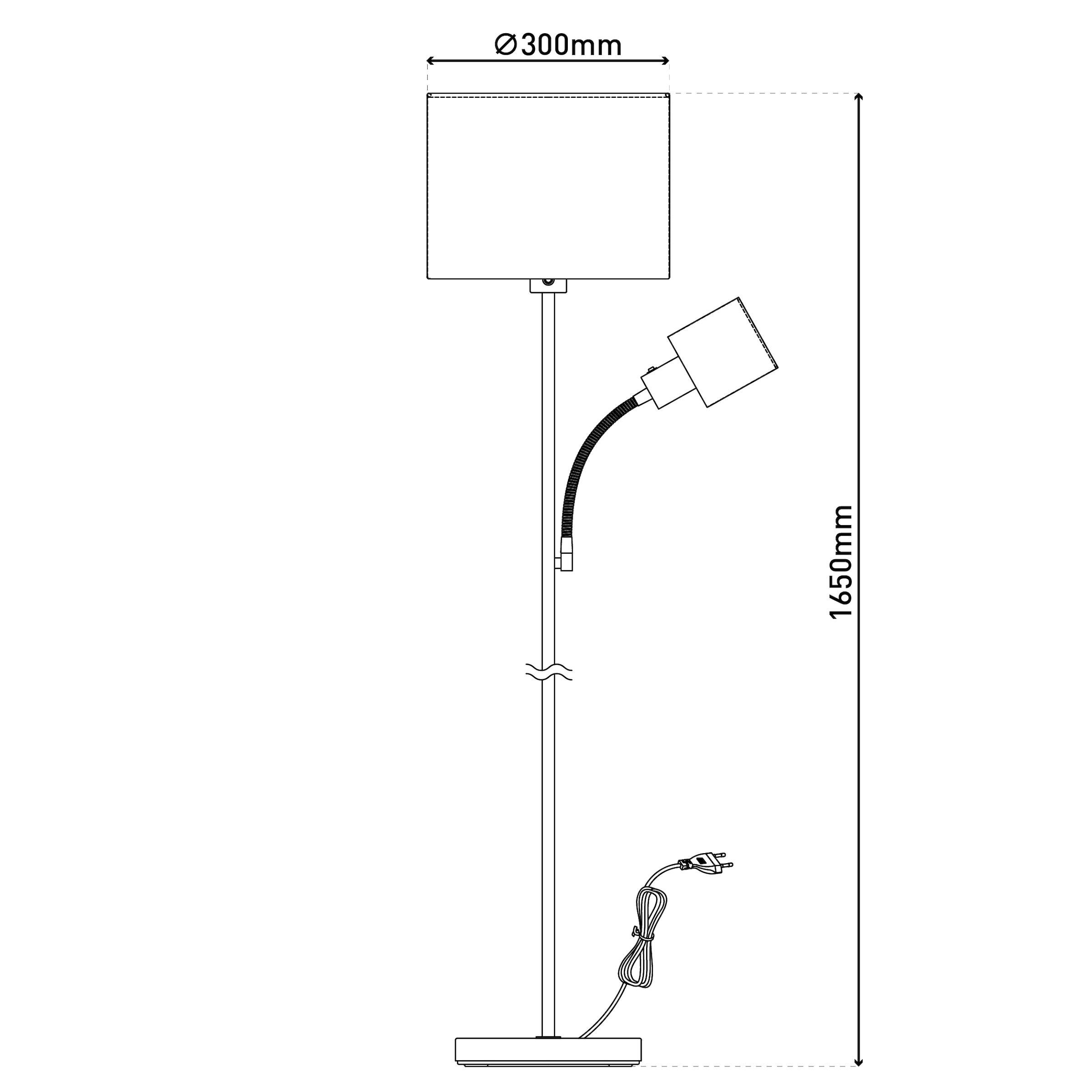 näve Stehlampe »Filomena« E14 | E27 1 Stk. Schirm braun, inkl. Lesearm, inkl. Druckschalter, H: 165cm