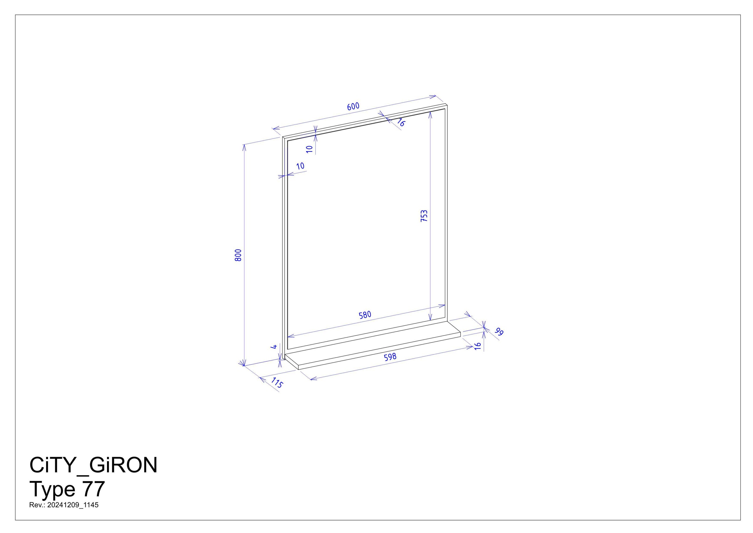 INOSIGN Badspiegel »CITY/GIRON, Spiegel in Wotan Eiche, Wandspiegel im zeitlosen Design«, mit Ablagefläche, 60 cm breit