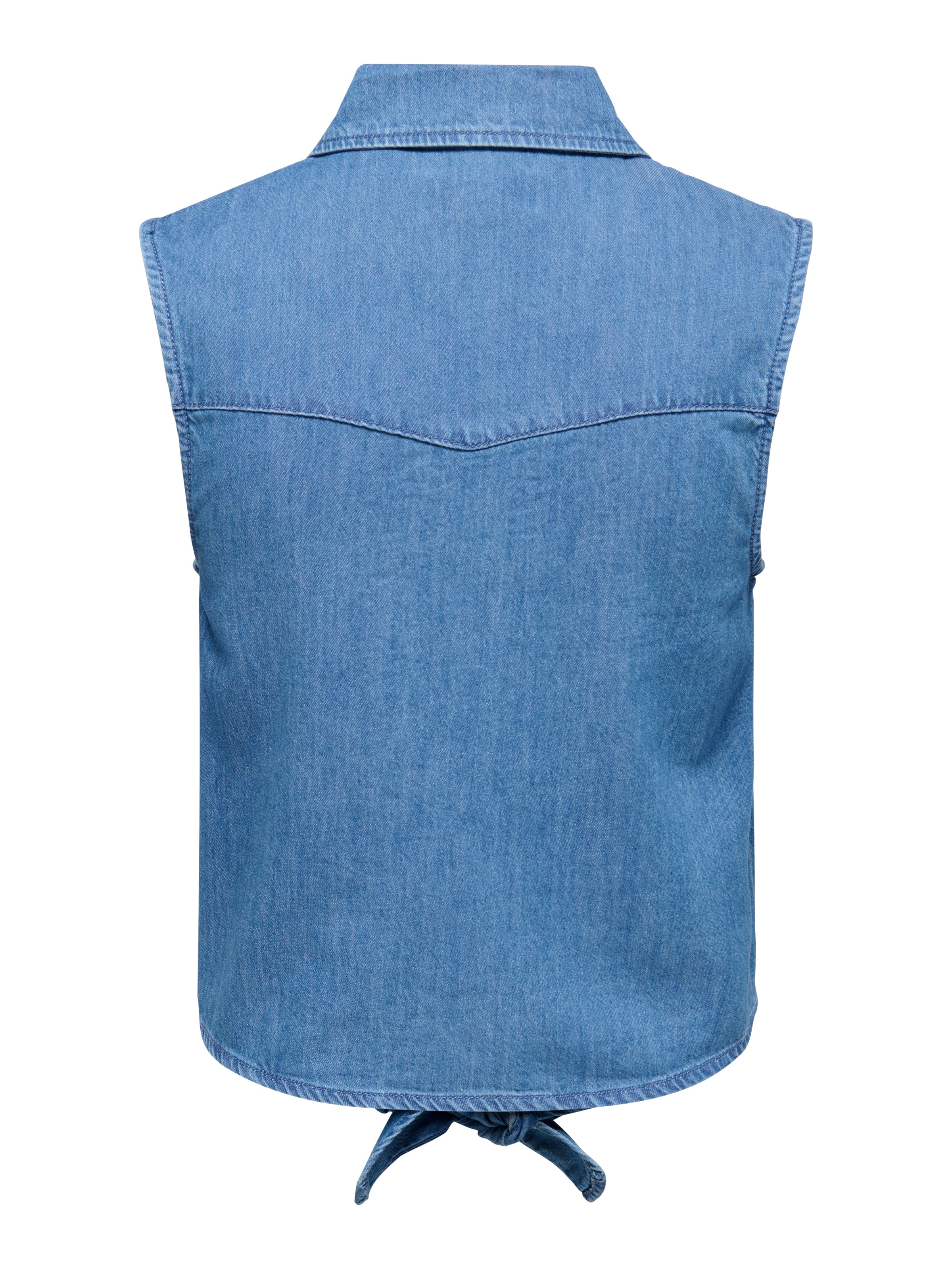 ONLY Jeansbluse »ONLBRIAR S/L PEARL KNOT SHIRT DNM QYT« Baumwolle