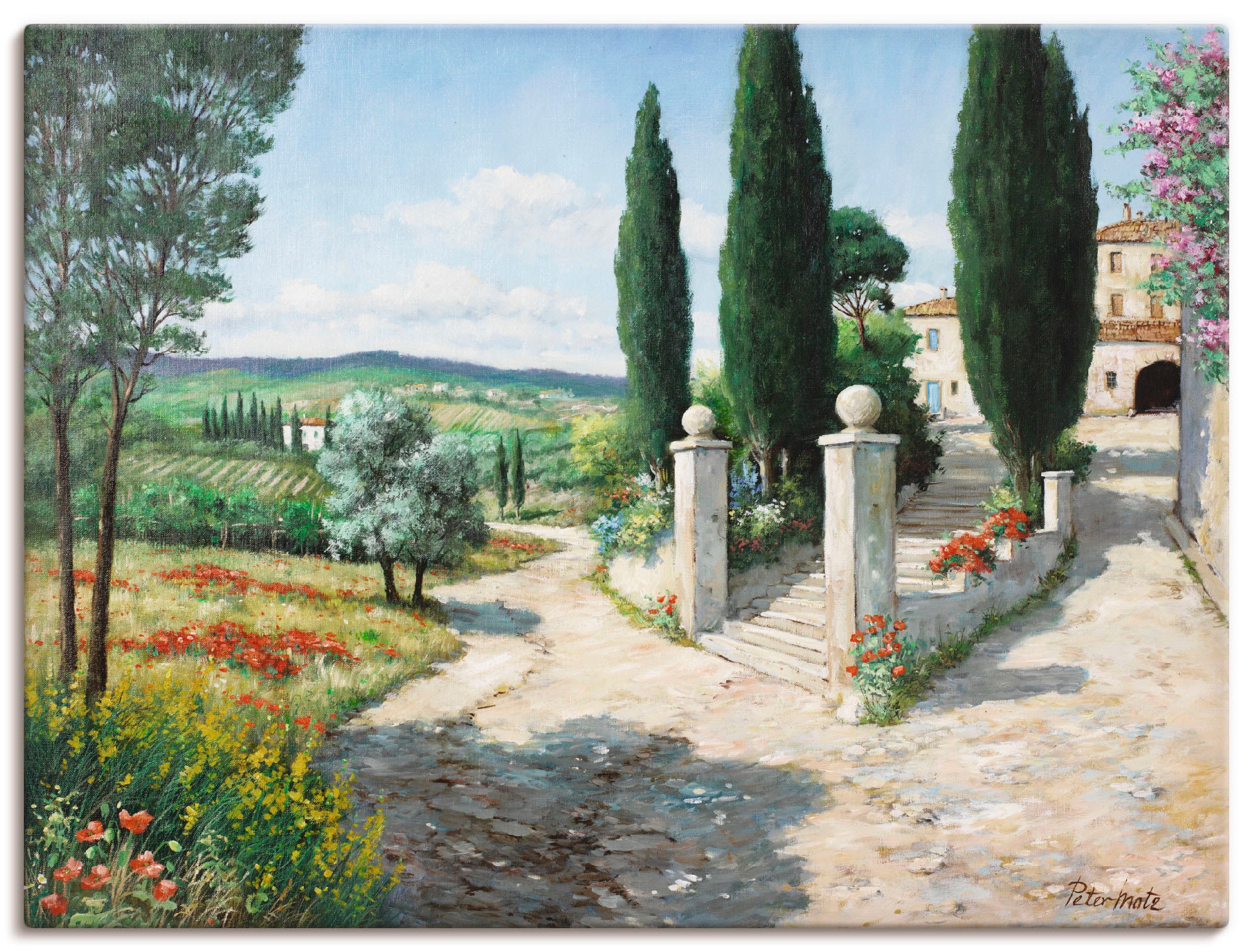 Artland Wandbild "Wohnung in der Toskana" Europa 1 Stk. tlg. als Leinwandbi günstig online kaufen