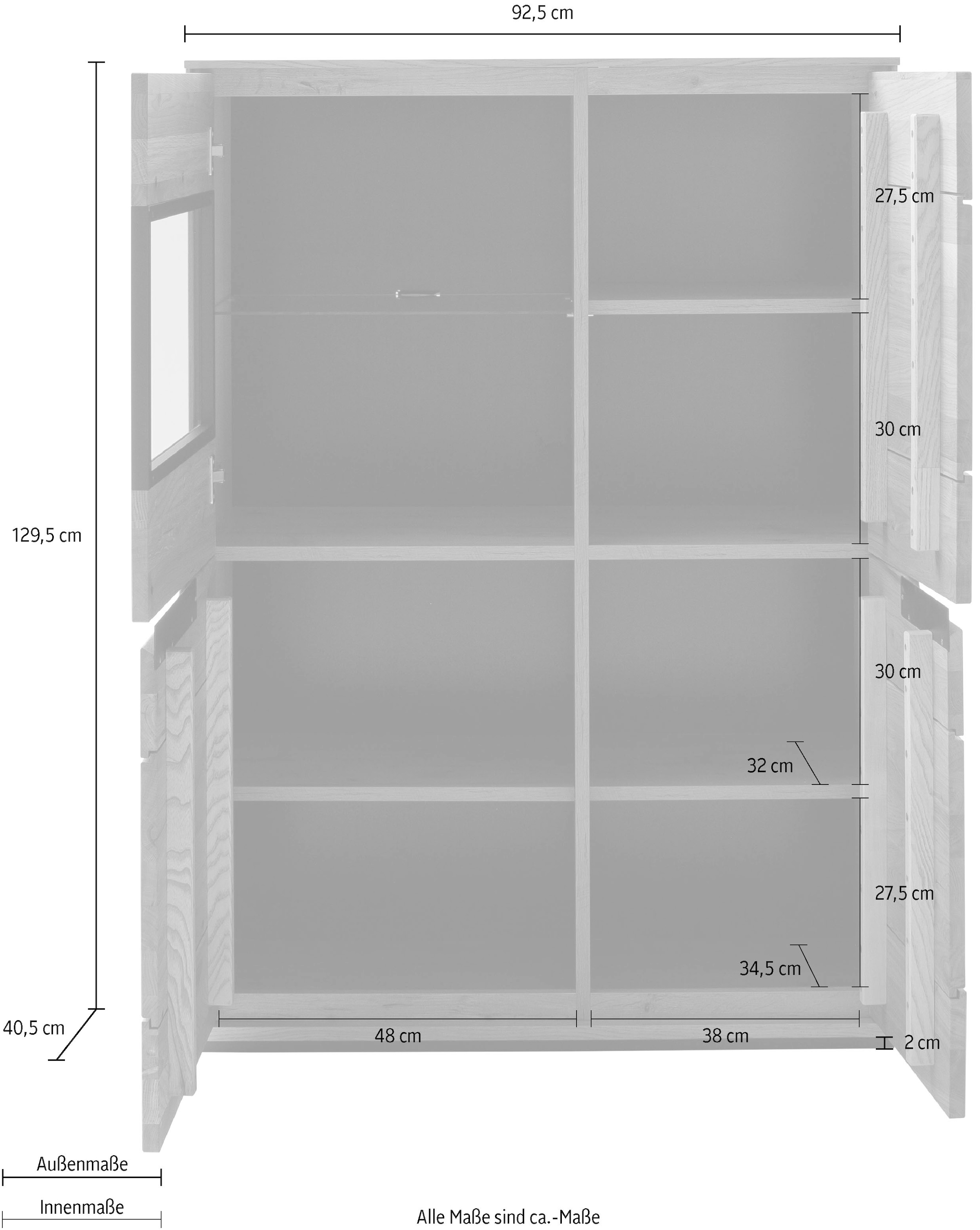 MCA living Stauraumvitrine »Araya Highboard«, (1 St.), Türen gedämpft