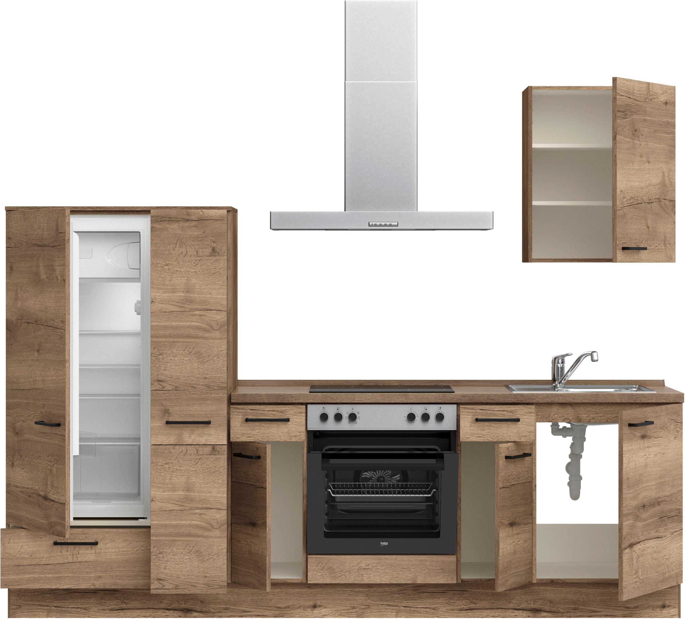 nobilia® Küchenzeile »"Structura I"«, vormontiert, Ausrichtung wählbar, Breite 270 cm, wahlw. mit E-Geräten