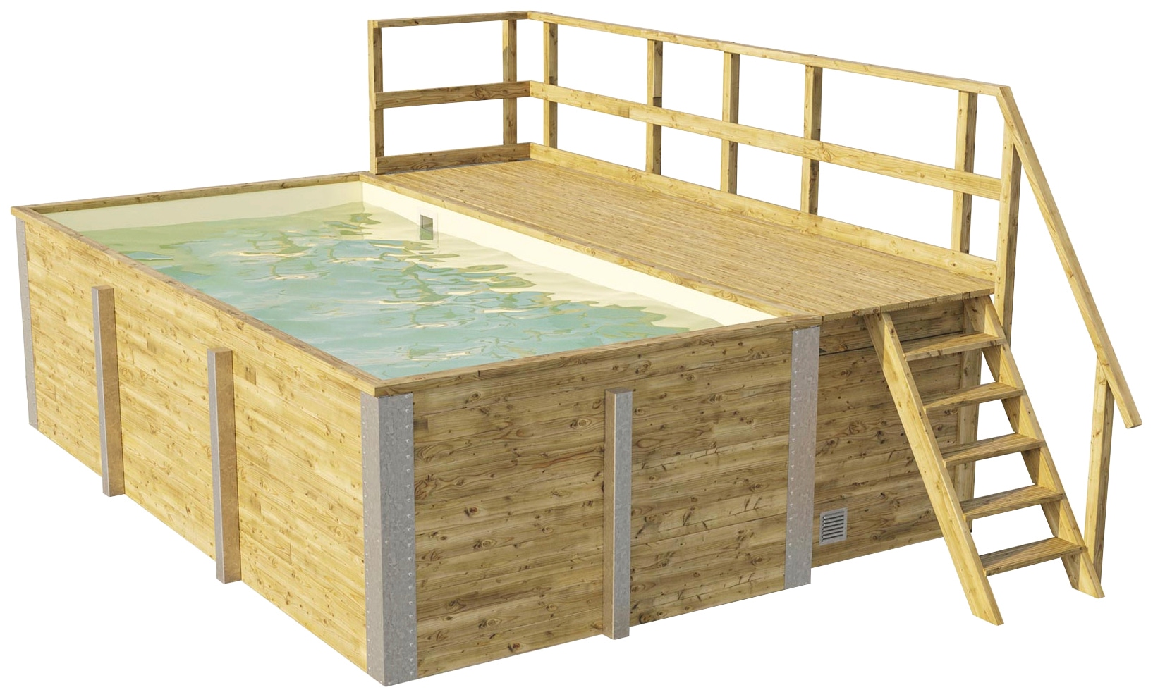 weka Rechteckpool "595 Gr.1 mit Sonnendeck und Technikraum" BxLxH: 309x416x116 cm. verschiedene Folienfarben