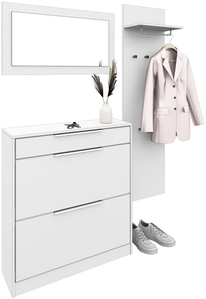 borchardt Möbel Garderoben-Set »Oliva, Schuhschrank, Spiegel, Garderobenpaneel« 3 Stk. tlg.