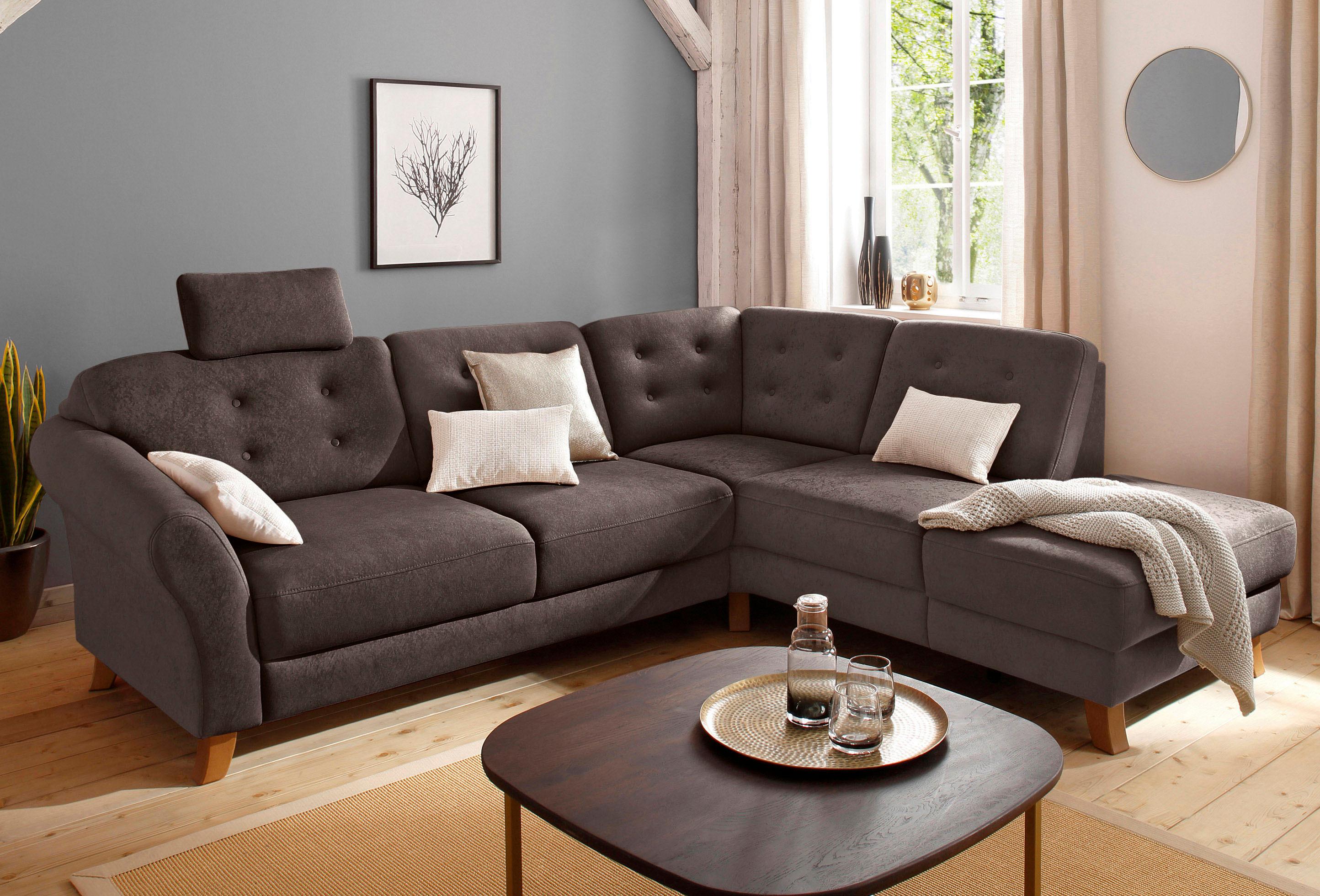 OTTO home Ecksofa "Trondheim L-Form, B: 260 cm, Federkern, Komfortsitz" optional Schlaffunktion und Stauraum, Eckcouch frei stellbar