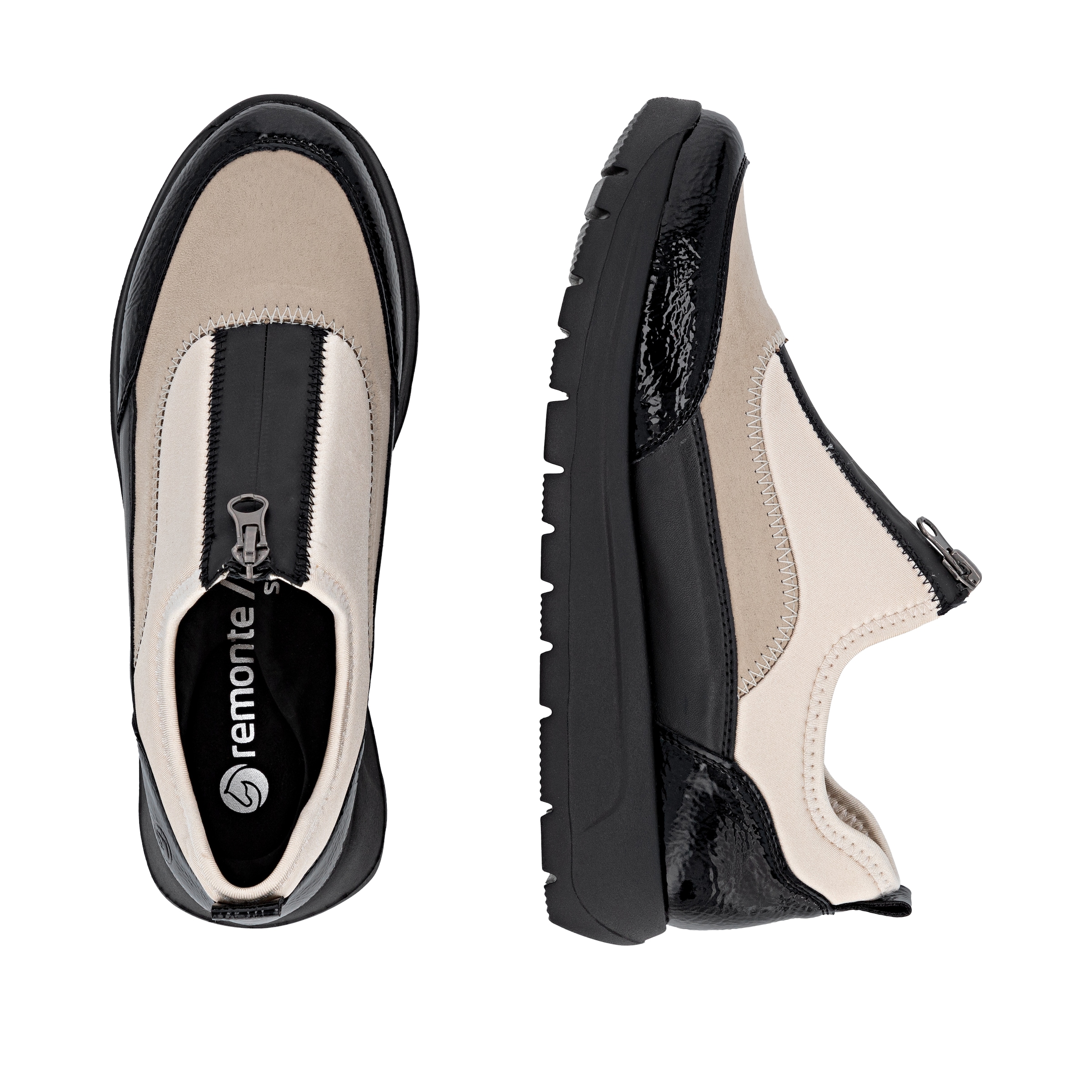 Remonte Plateausneaker, Halbschuh, Casual-Sneaker mit Lackdetails