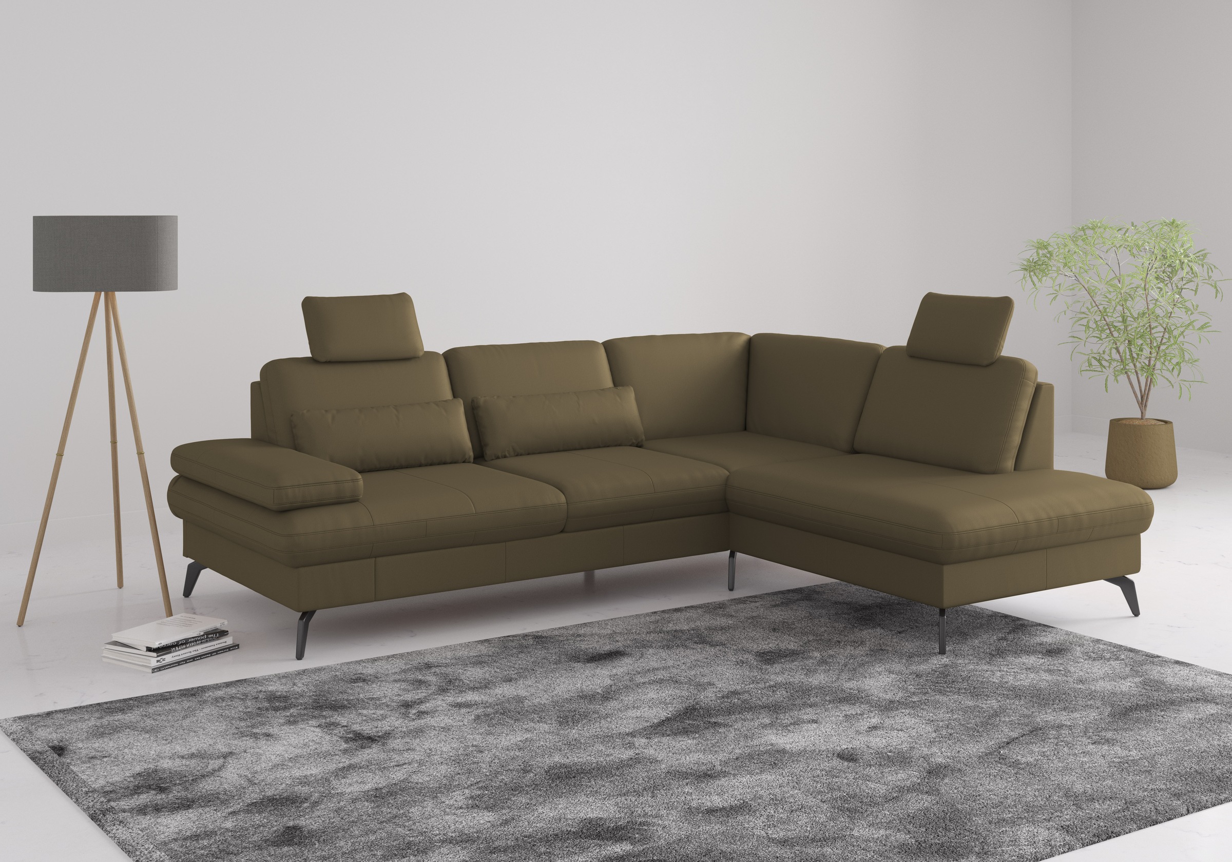 sit&more Ecksofa "Morris L-Form, inkl. Sitztiefenverstellung" wahlweise mit Armteilverstellung, Schlaffunktion & Bettkasten