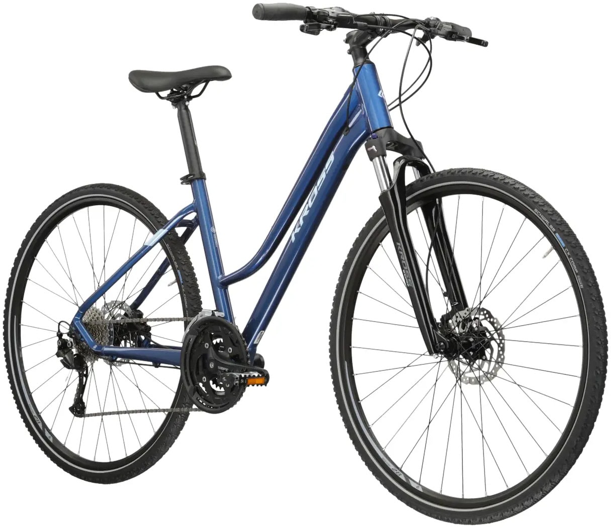 Kross Crossrad »KROSS Crossbike Evado 6.0 28" blau 27 Gänge«, 27 Gang, Shimano, Alivio M3100 Schaltwerk, Kettenschaltung