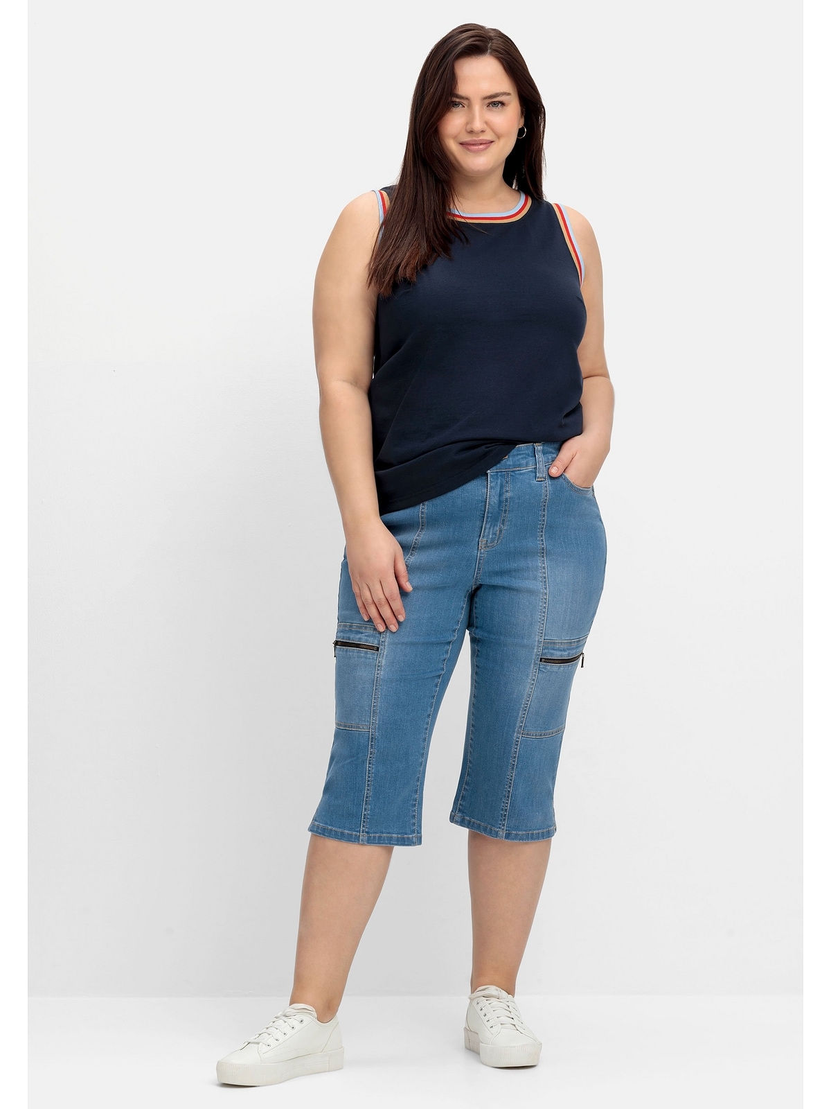 Sheego Caprijeans »Große Größen«, für kaufen Cargo-Stil | BAUR im