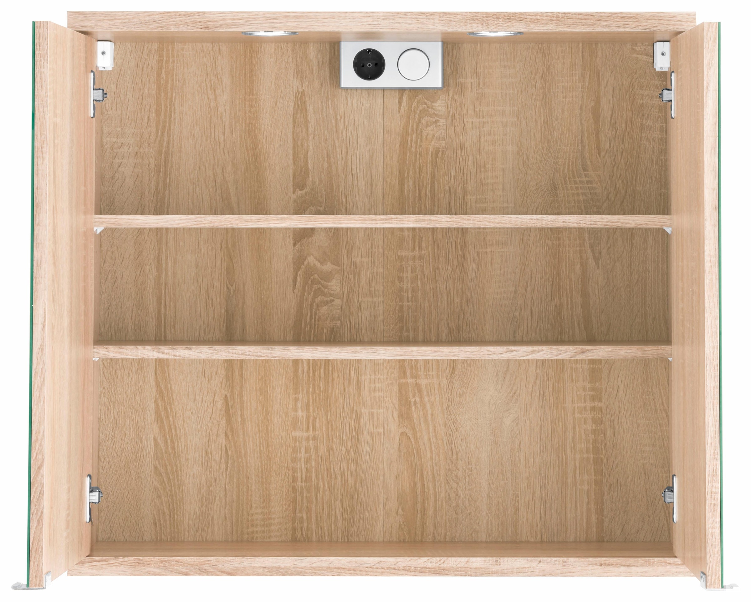 Homexperts Spiegelschrank »Nusa«, Breite 80 cm, mit LED-Beleuchtung und Schalter-Steckdosen-Box