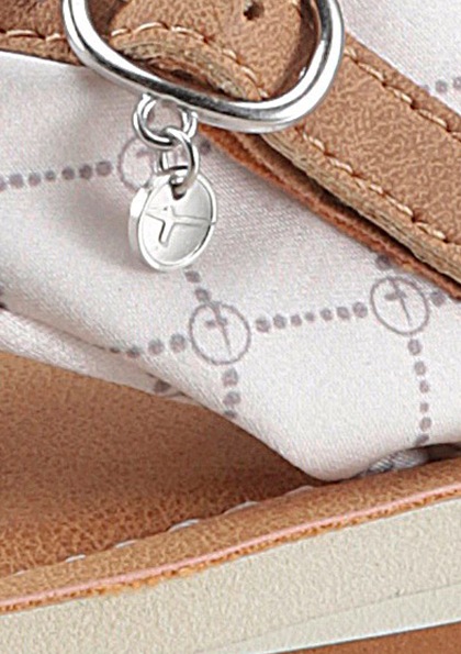 Tamaris Zehentrenner "AVRIL", Sommerschuh, Flats, Schlappen mit T-Logoanhän günstig online kaufen