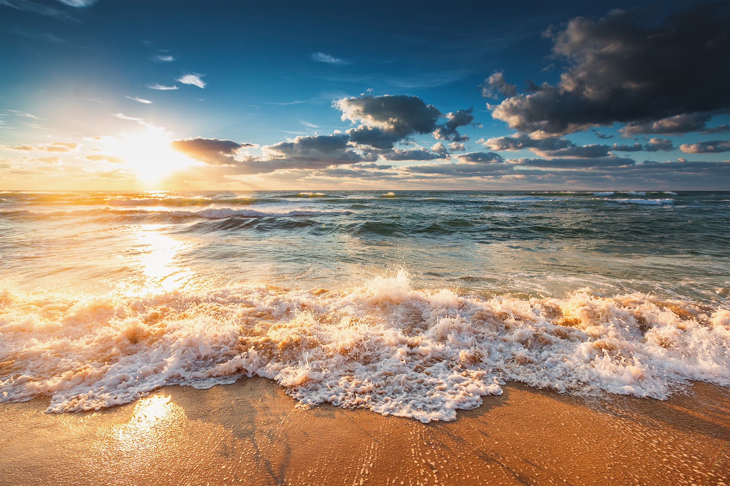 Bönninghoff Leinwandbild, Sonnenuntergang-Strand, (1 St.), BxH: 90x60 cm