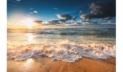 Leinwandbild, Sonnenuntergang-Strand, (1 St.)