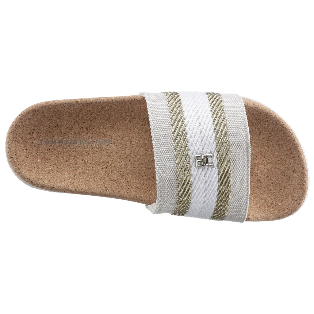 Tommy Hilfiger Pantolette »TOMMY FRESH WEBBING SLIDE«, in bequemer Weite