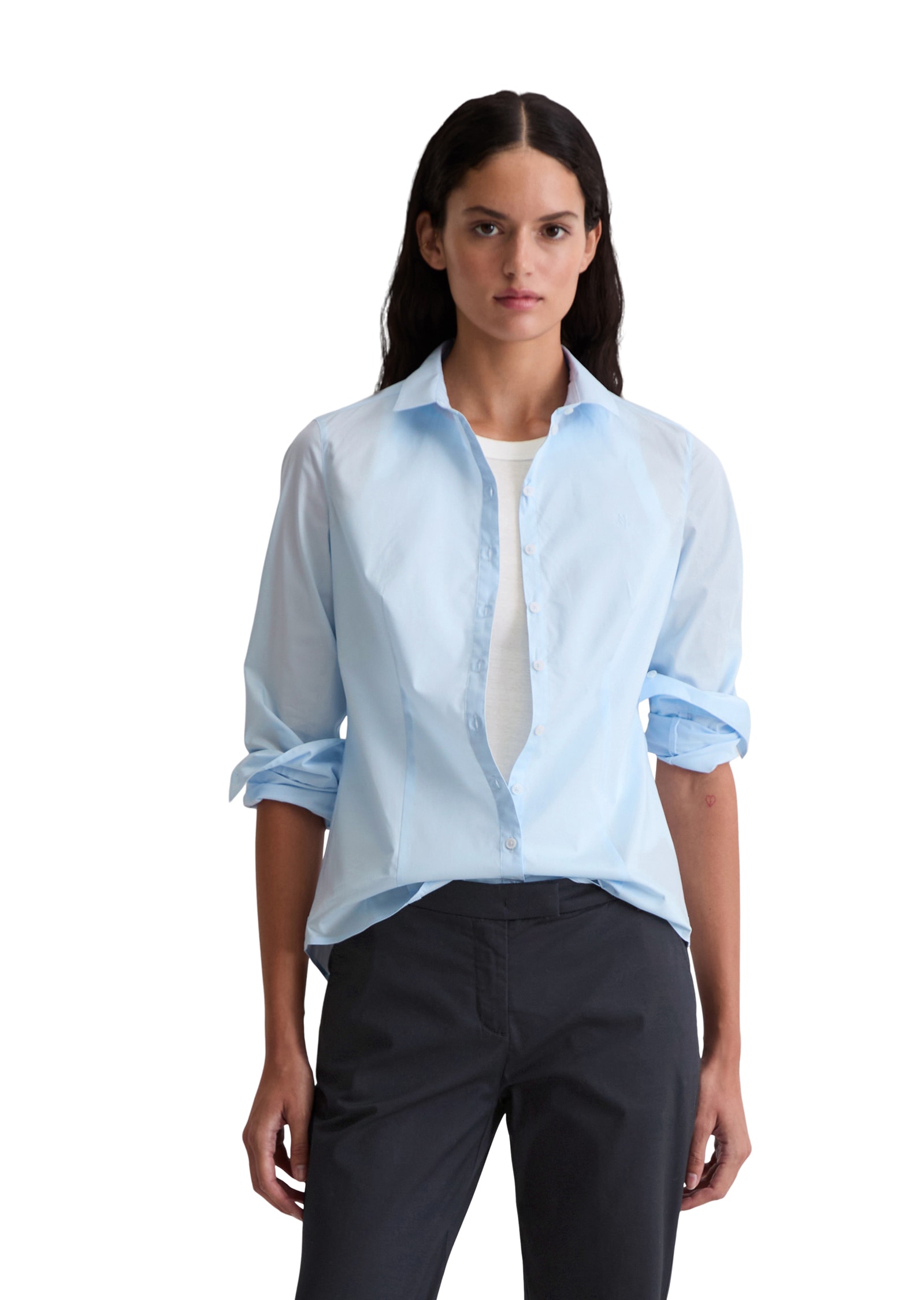 Marc OPolo Hemdbluse "Blouse, kent collar, long sleeved, slim fit, classic günstig online kaufen