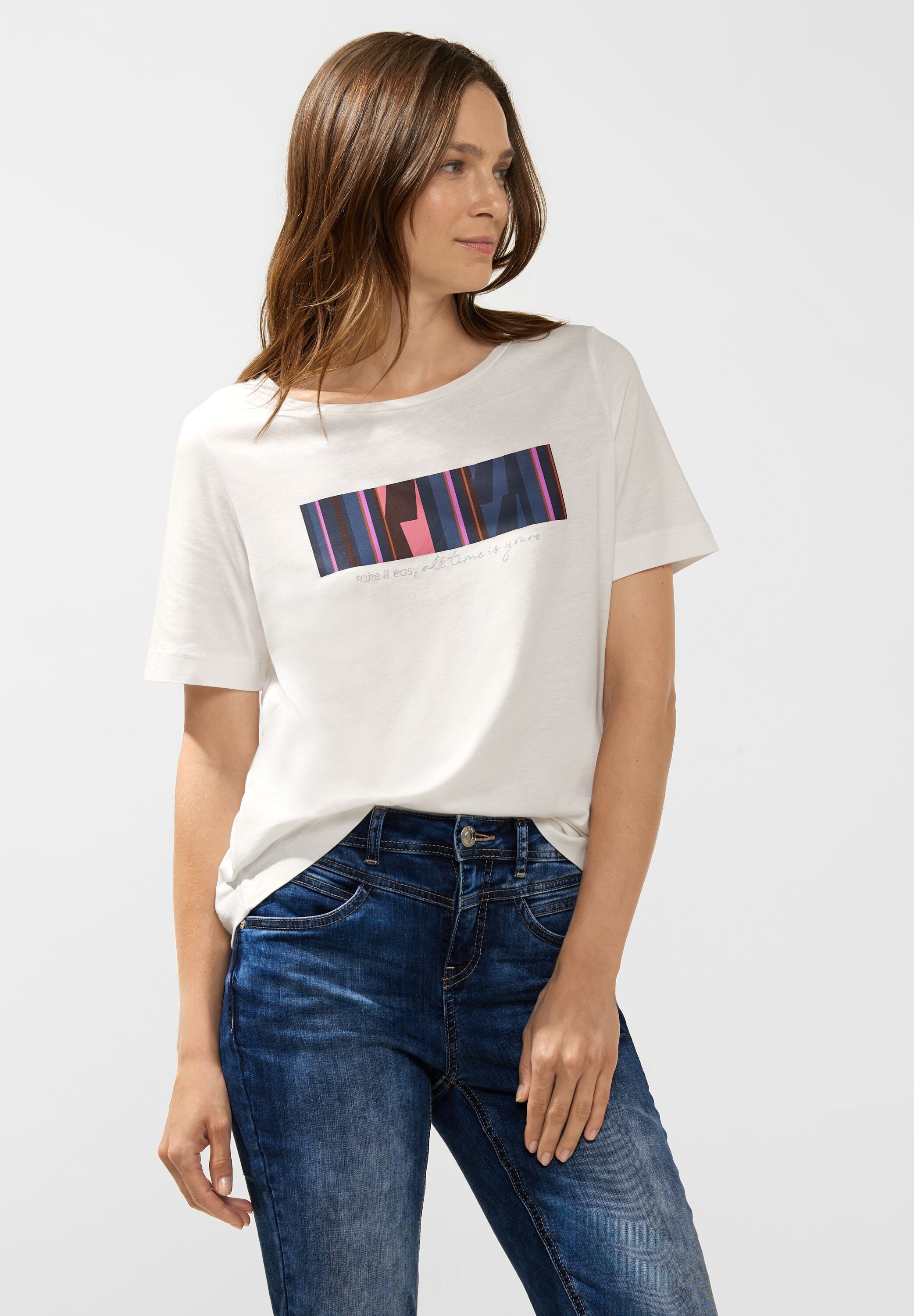 STREET ONE T-Shirt, aus bestellen BAUR softem | online Materialmix