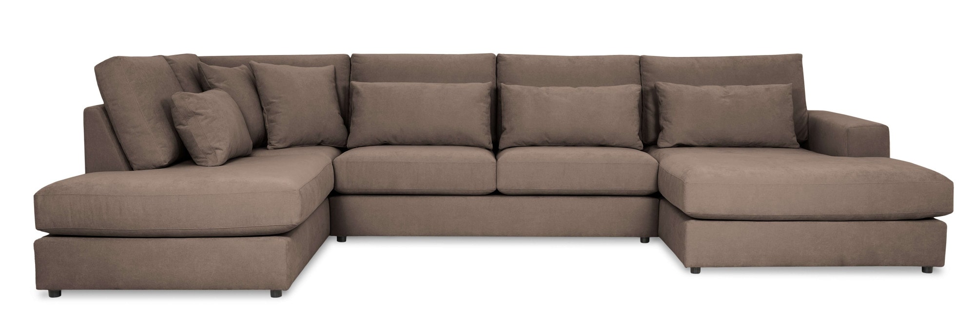 OTTO home Wohnlandschaft "Nivette, weiches Chenille" Breite 386 cm, U-Form, bodentief, 6 Zierkissen inkl.