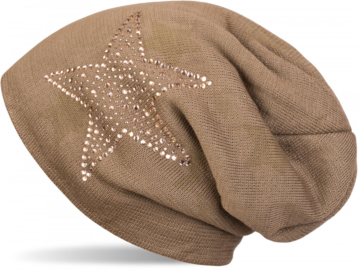 styleBREAKER Strickmütze "Feinstrick Beanie mit Strass Stern" 1 Stk.
