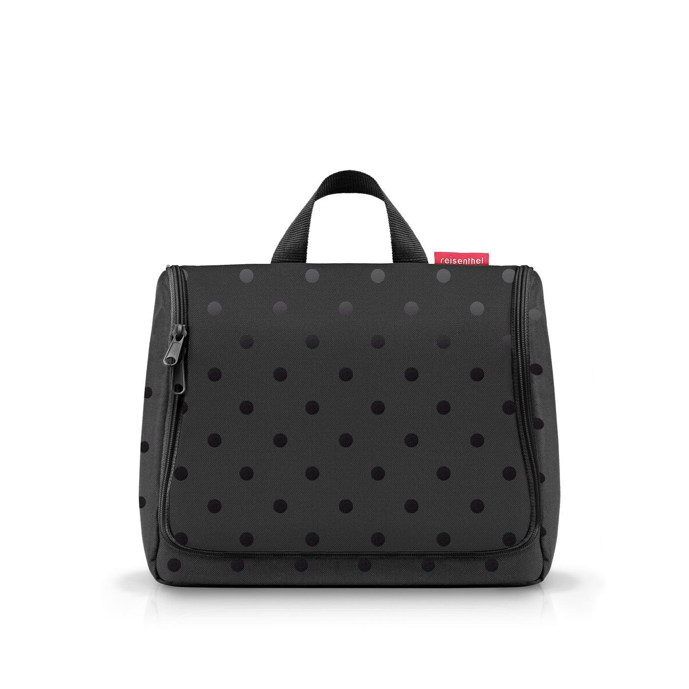 REISENTHEL Kulturbeutel "toiletbag XL", B/H/T: 28cm x 23cm x 10cmglossy dots schwarz, Taschen, großes Hauptfach, Stecktaschen, Haken zum Aufhängen,