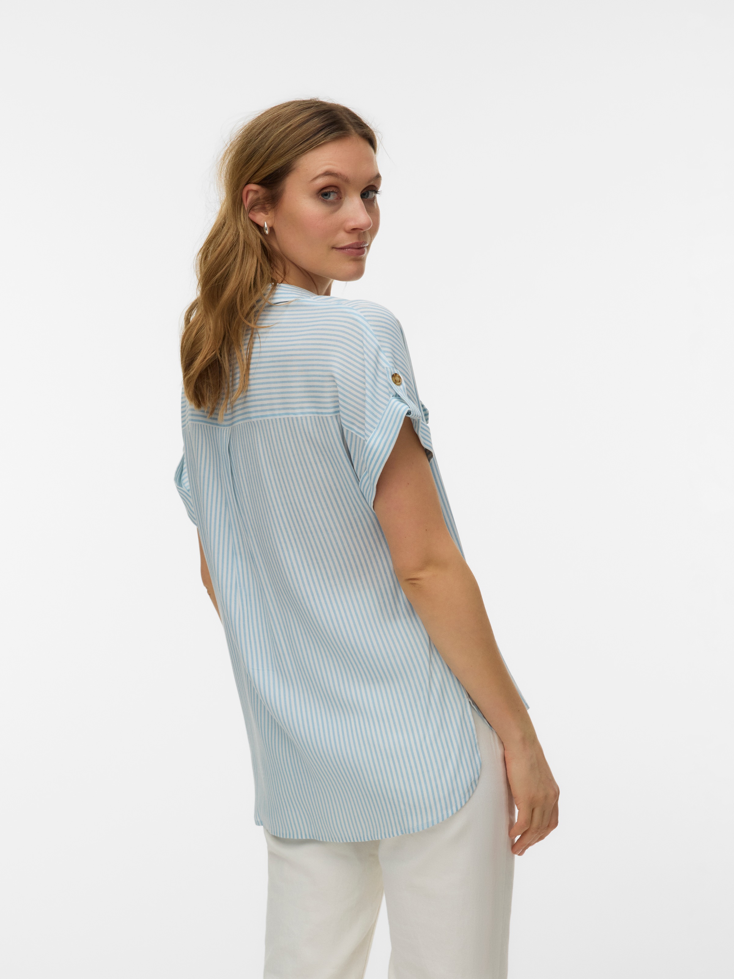 Vero Moda Kurzarmbluse "VMBUMPY S/S SHIRT WVN GA NOOS" Viskose, regular fit günstig online kaufen