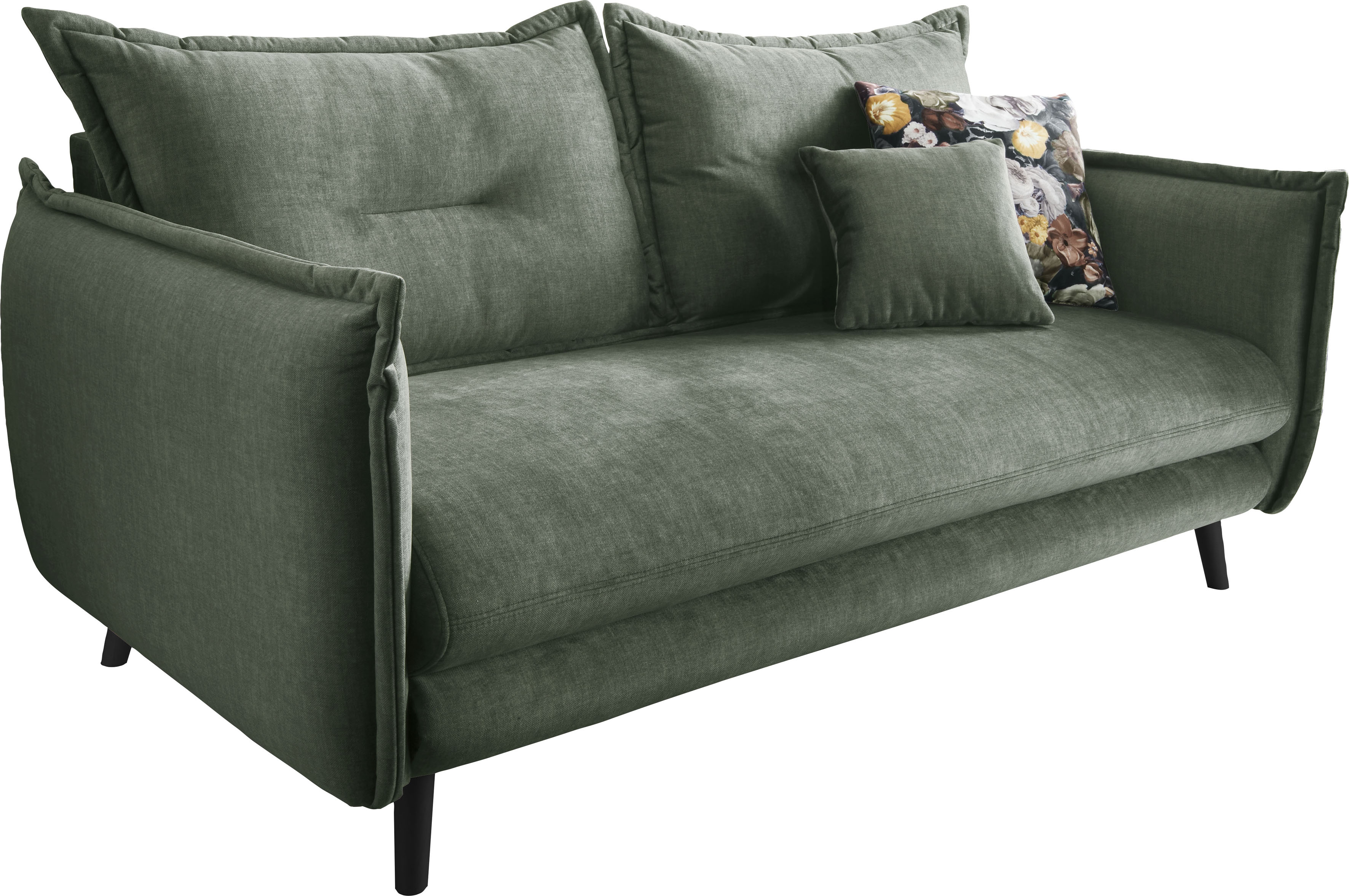 Home affaire 3-Sitzer "Lazio, 183 cm breit, modern und bequem" Velours, Kissen: Microfaser, inkl. Rücken- und Zierkissen