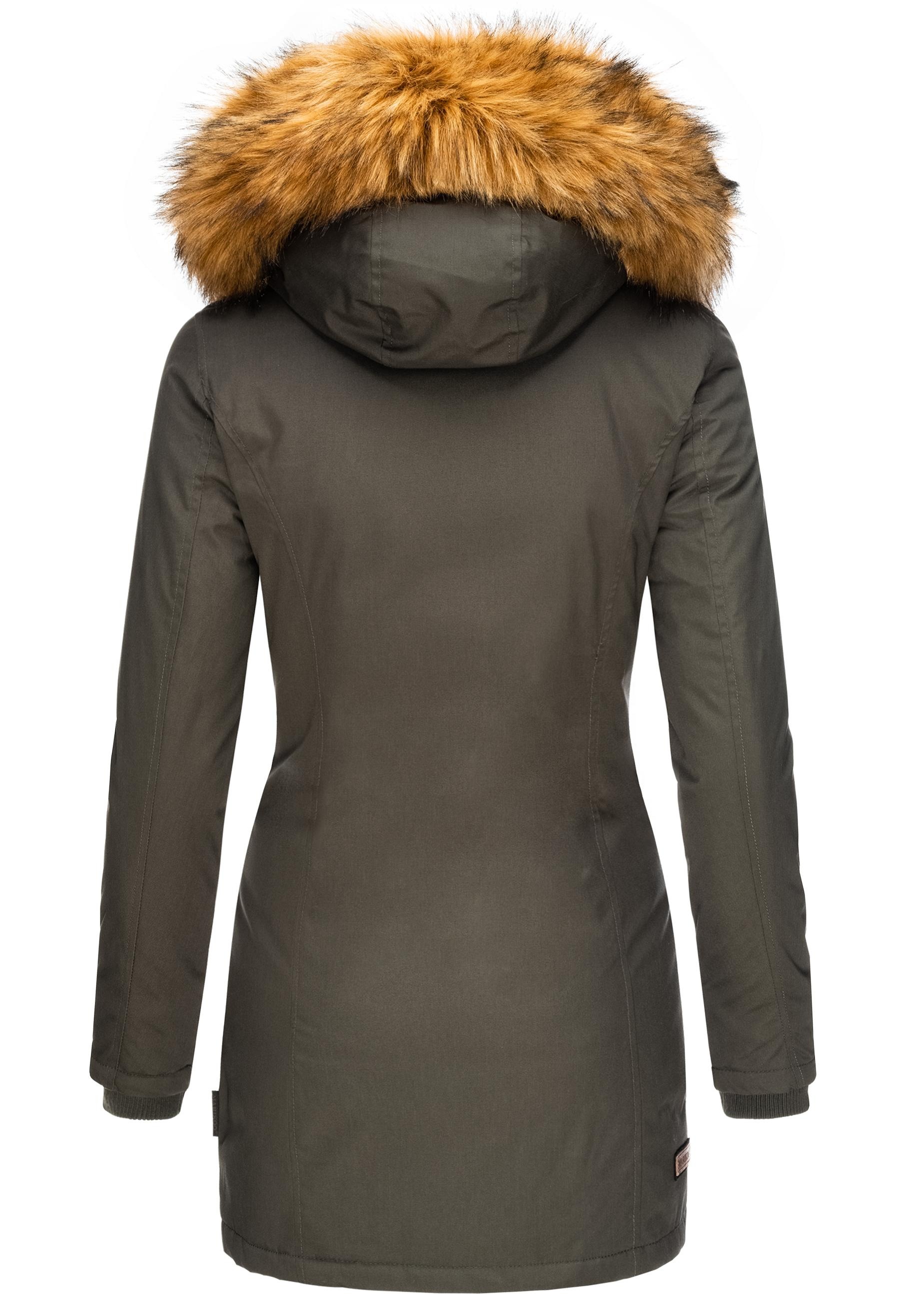 Thumbnail - Marikoo Wintermantel "Karmaa-Prc" edler Parka mit Kunstfellkapuze