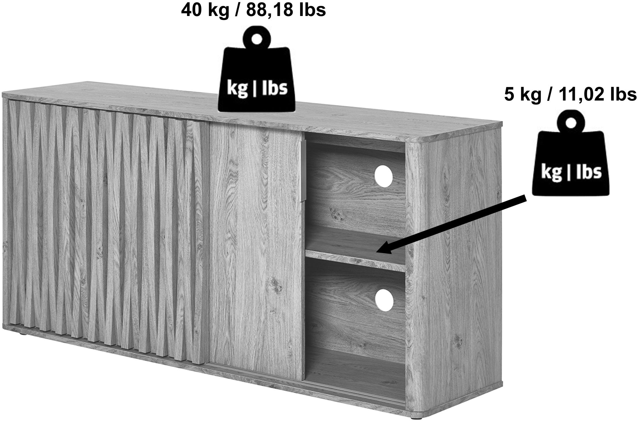 Jahnke Sideboard »FLOW SB 150«, (1 St.), Sideboard, 2 Schiebetüren, Breite 150 cm